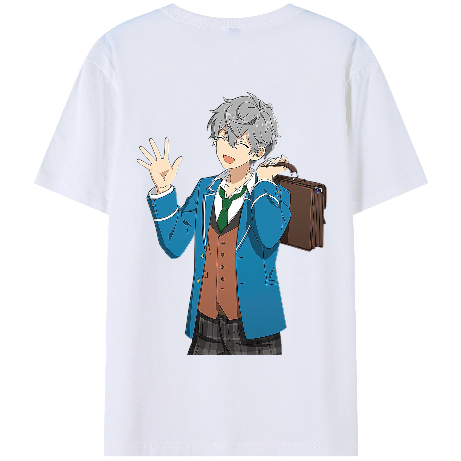 （画像用） あんさんぶるスターズ! Ensemble Stars 綿100％ メンズ半袖Tシャツ（バックプリント） 通気性
