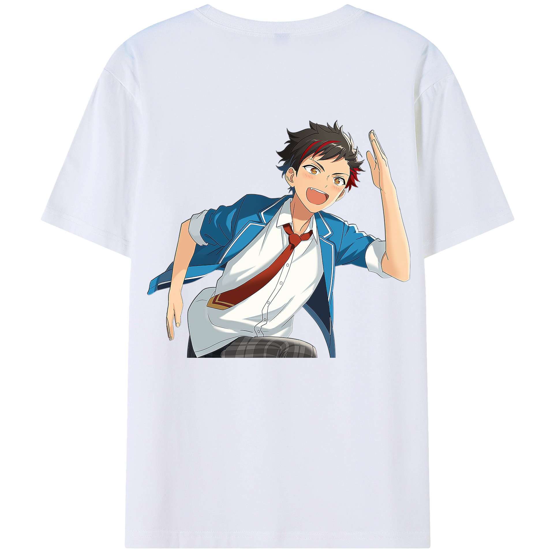 （画像用） あんさんぶるスターズ! Ensemble Stars 綿100％ メンズ半袖Tシャツ（バックプリント） 通気性