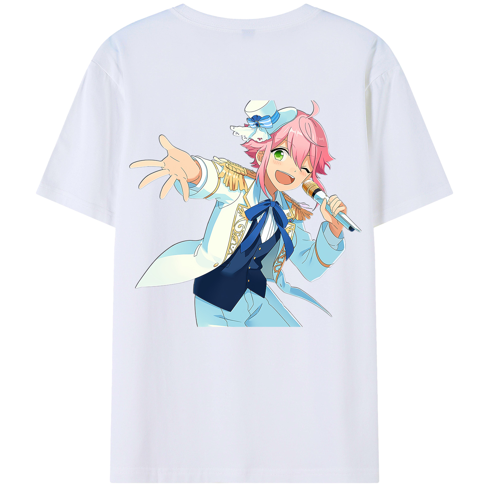 （画像用） あんさんぶるスターズ! Ensemble Stars 綿100％ メンズ半袖Tシャツ（バックプリント） 通気性