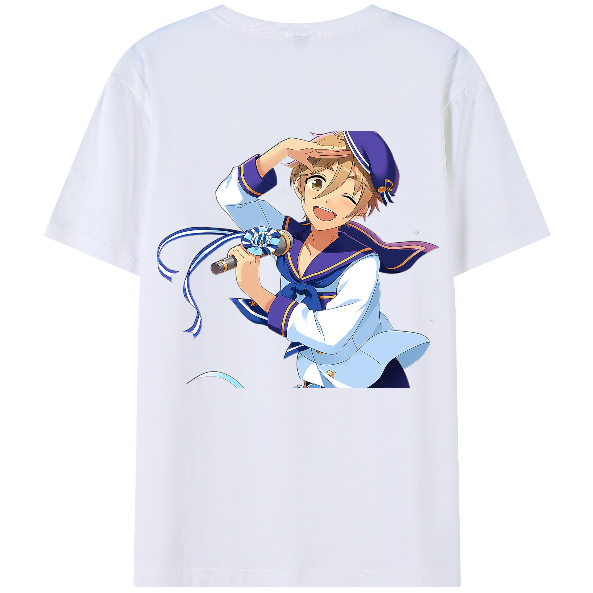 （画像用） あんさんぶるスターズ! Ensemble Stars 綿100％ メンズ半袖Tシャツ（バックプリント） 通気性