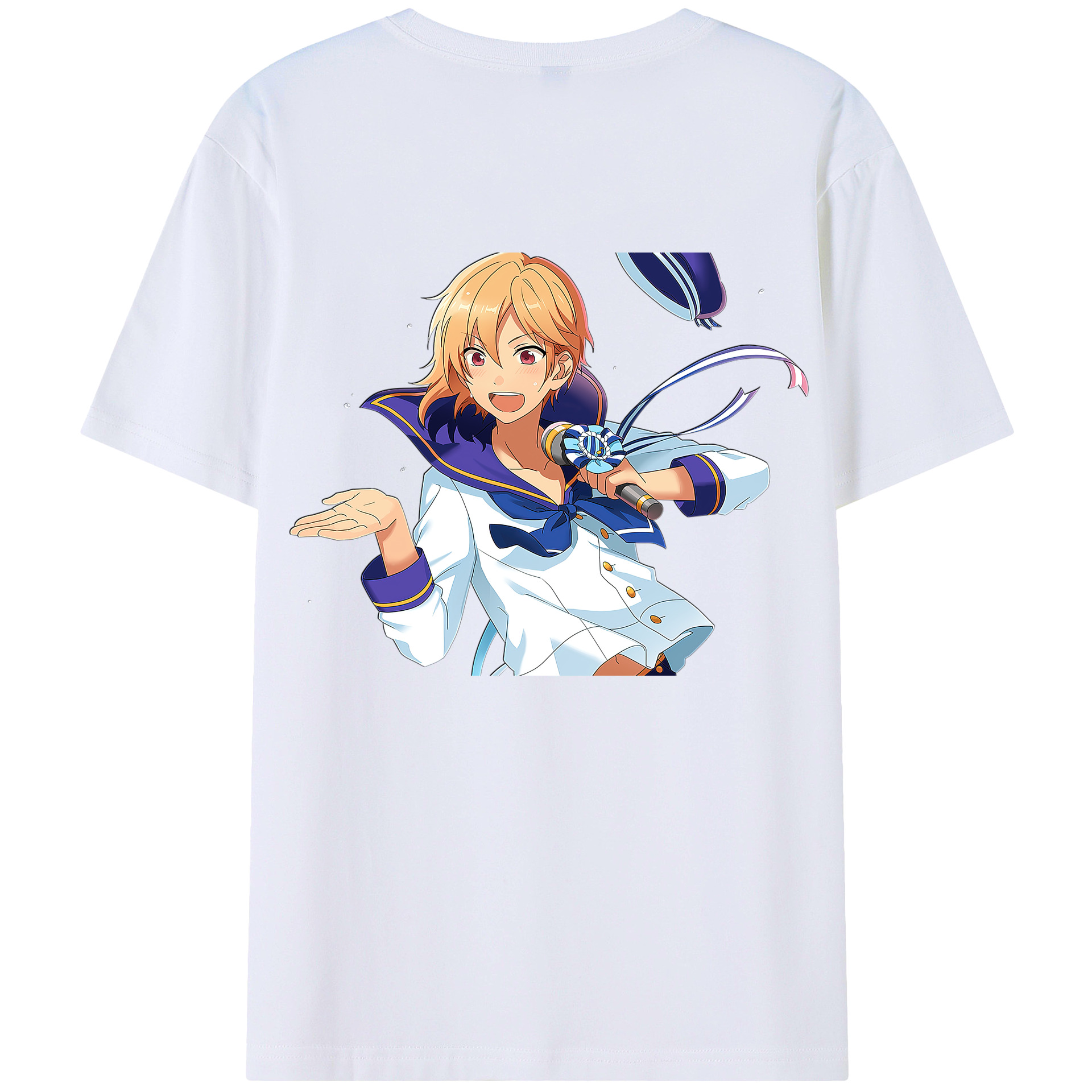 （画像用） あんさんぶるスターズ! Ensemble Stars 綿100％ メンズ半袖Tシャツ（バックプリント） 通気性