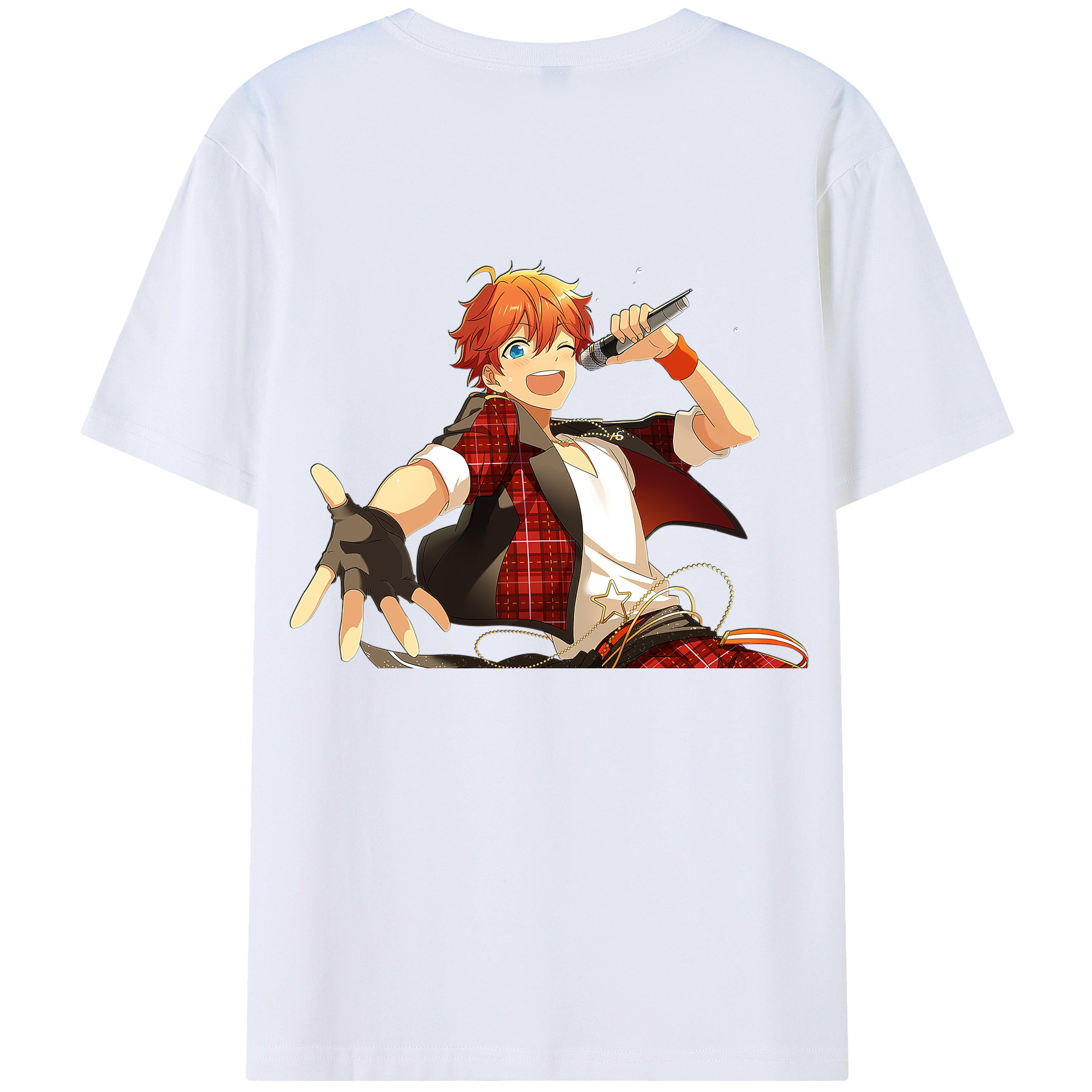 （画像用） あんさんぶるスターズ! Ensemble Stars 綿100％ メンズ半袖Tシャツ（バックプリント） 通気性