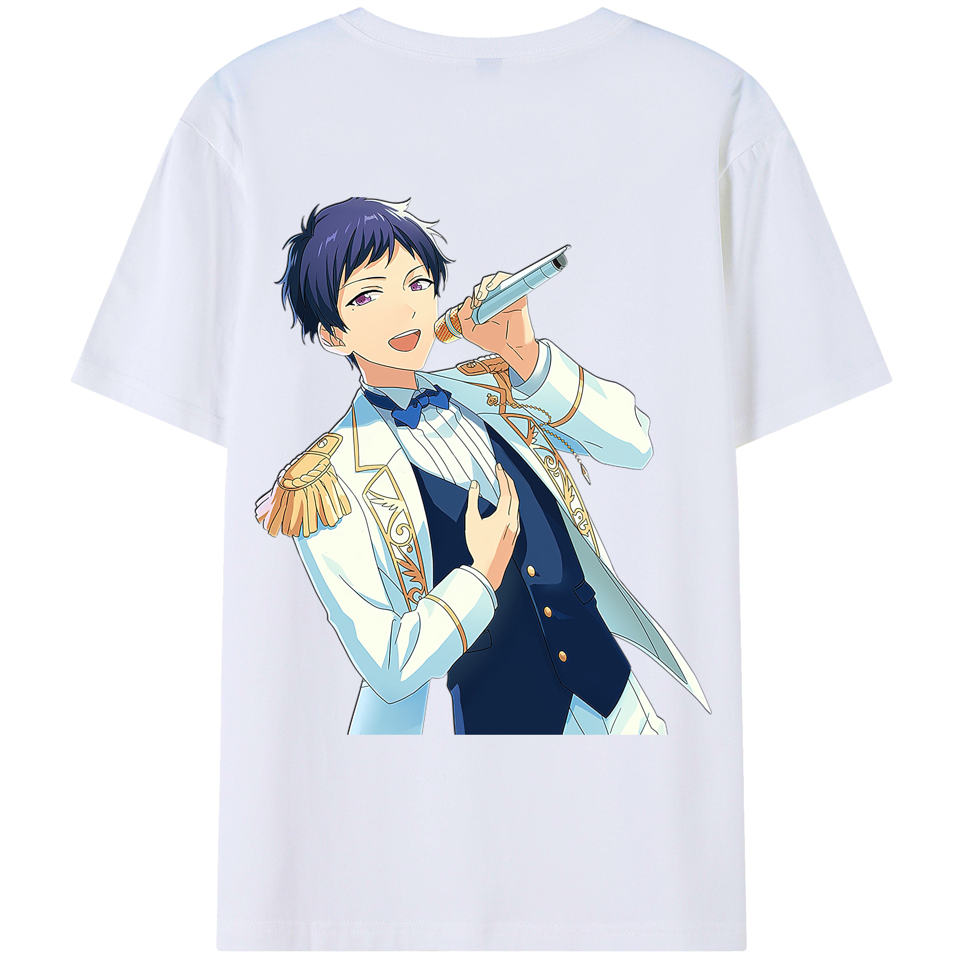 （画像用） あんさんぶるスターズ! Ensemble Stars 綿100％ メンズ半袖Tシャツ（バックプリント） 通気性