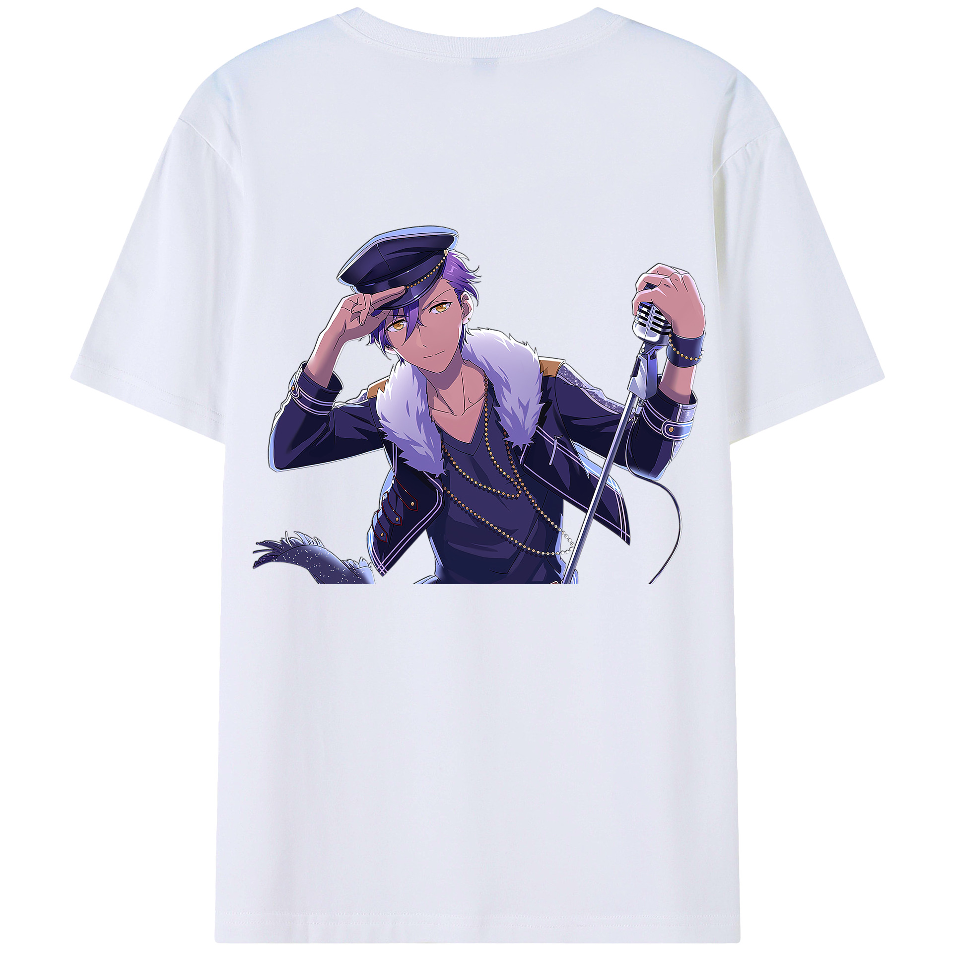 （画像用） あんさんぶるスターズ! Ensemble Stars 綿100％ メンズ半袖Tシャツ（バックプリント） 通気性