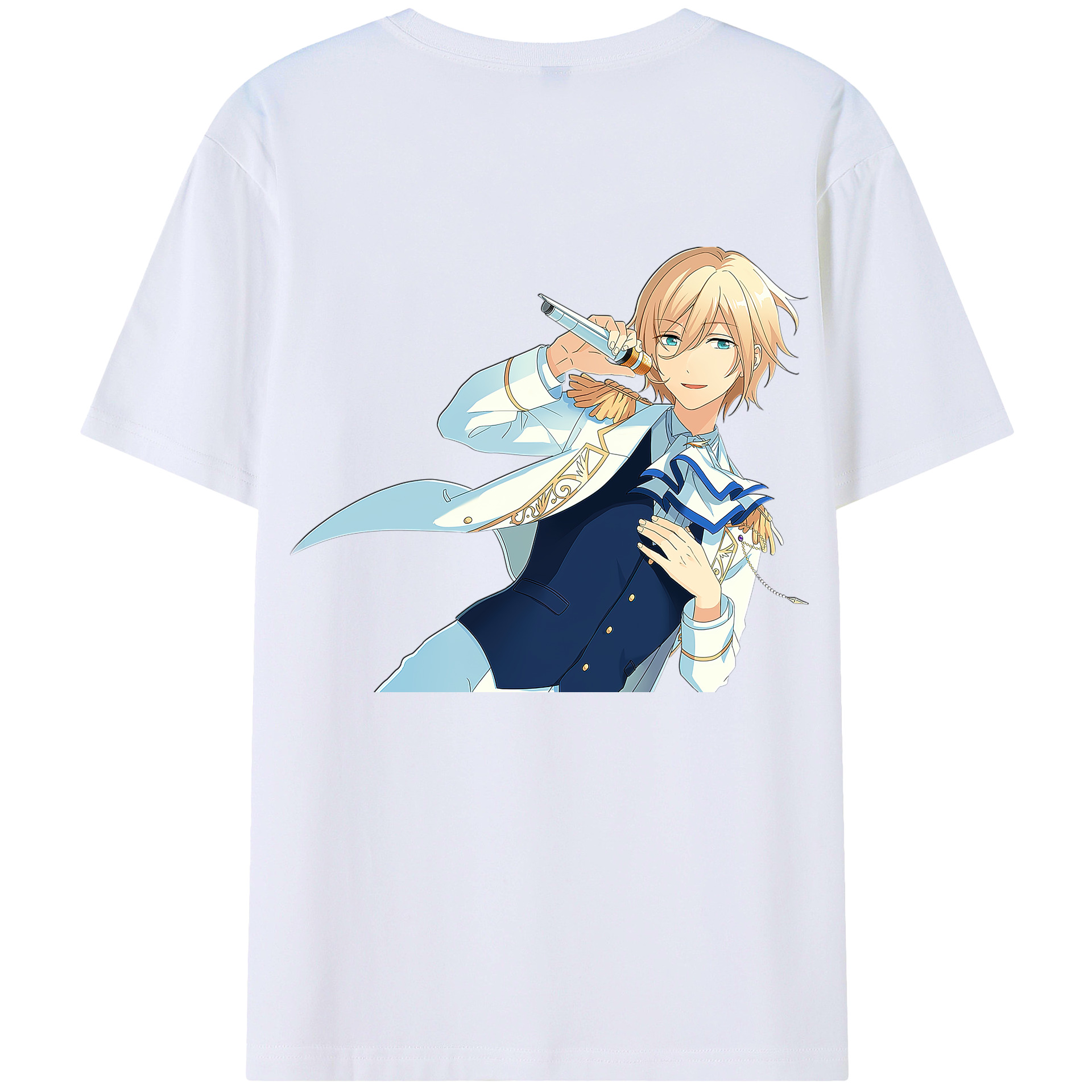 （画像用） あんさんぶるスターズ! Ensemble Stars 綿100％ メンズ半袖Tシャツ（バックプリント） 通気性