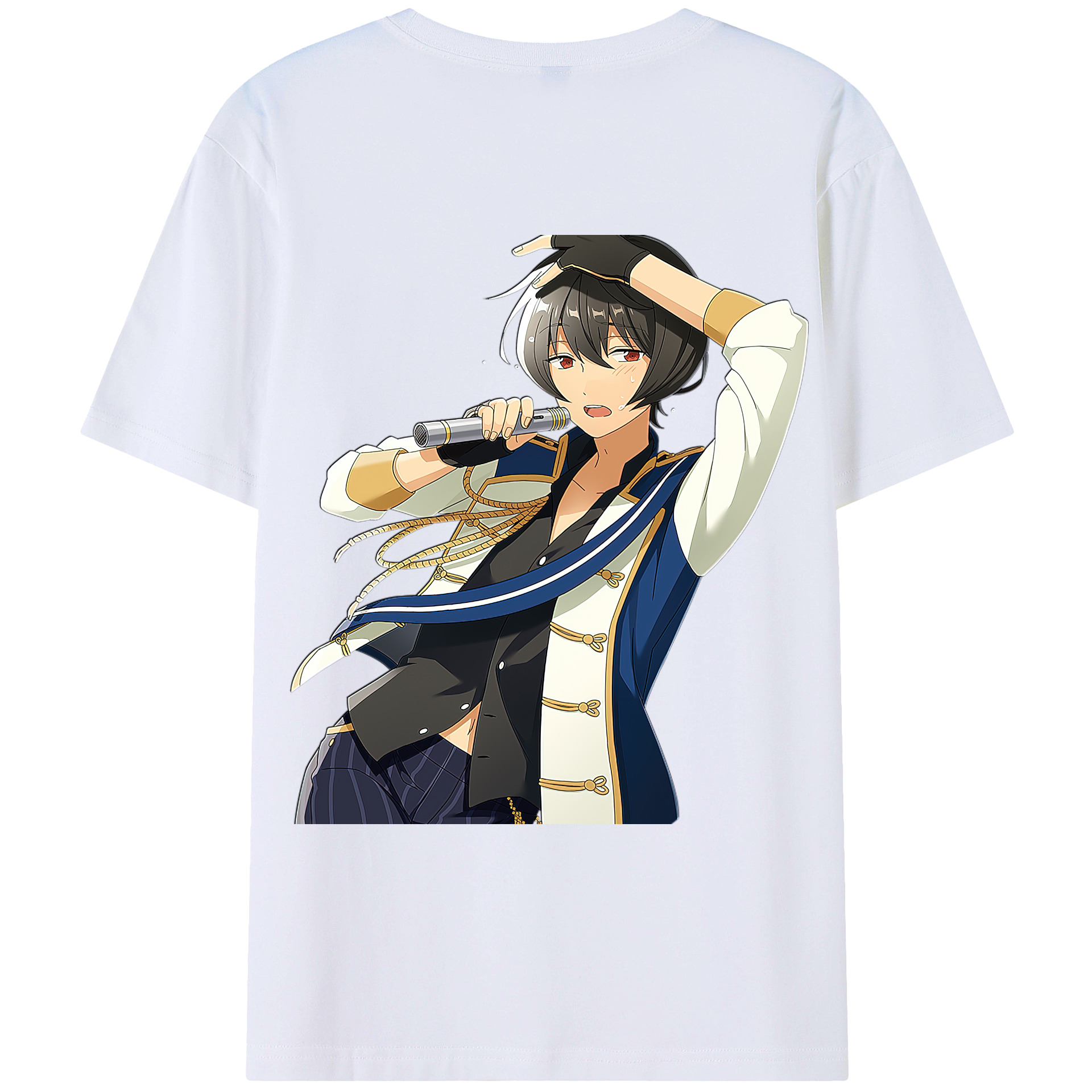 （画像用） あんさんぶるスターズ! Ensemble Stars 綿100％ メンズ半袖Tシャツ（バックプリント） 通気性
