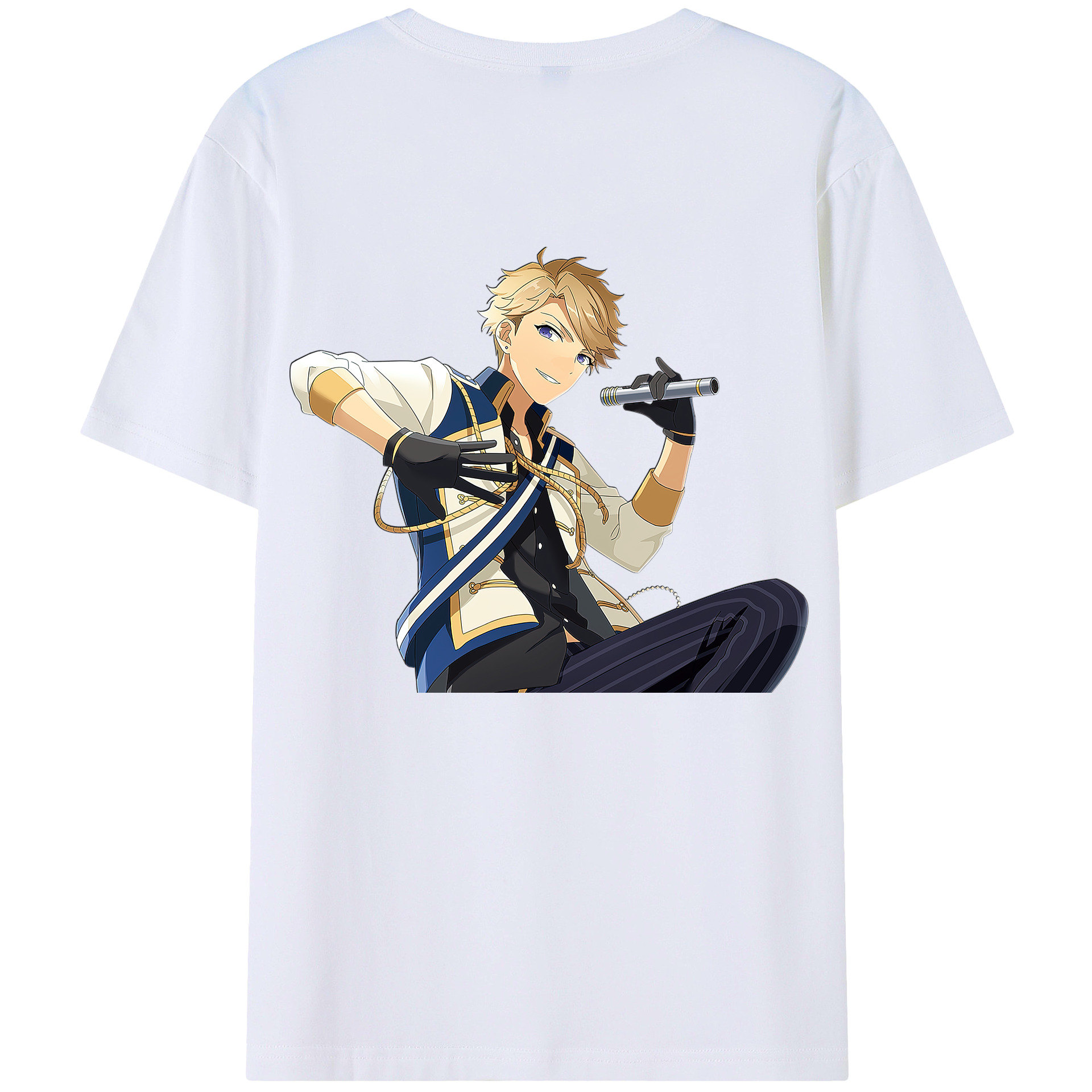（画像用） あんさんぶるスターズ! Ensemble Stars 綿100％ メンズ半袖Tシャツ（バックプリント） 通気性