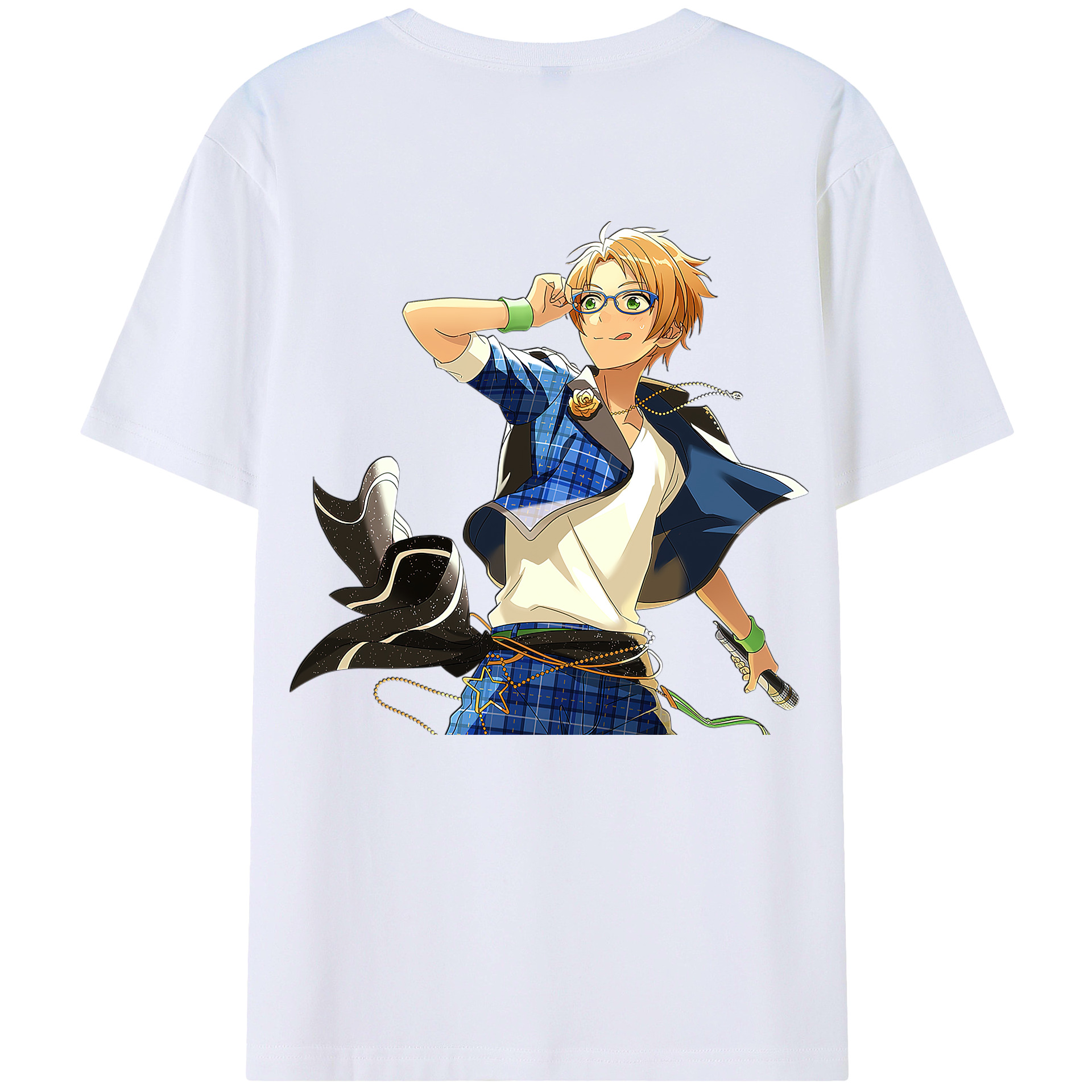 （画像用） あんさんぶるスターズ! Ensemble Stars 綿100％ メンズ半袖Tシャツ（バックプリント） 通気性