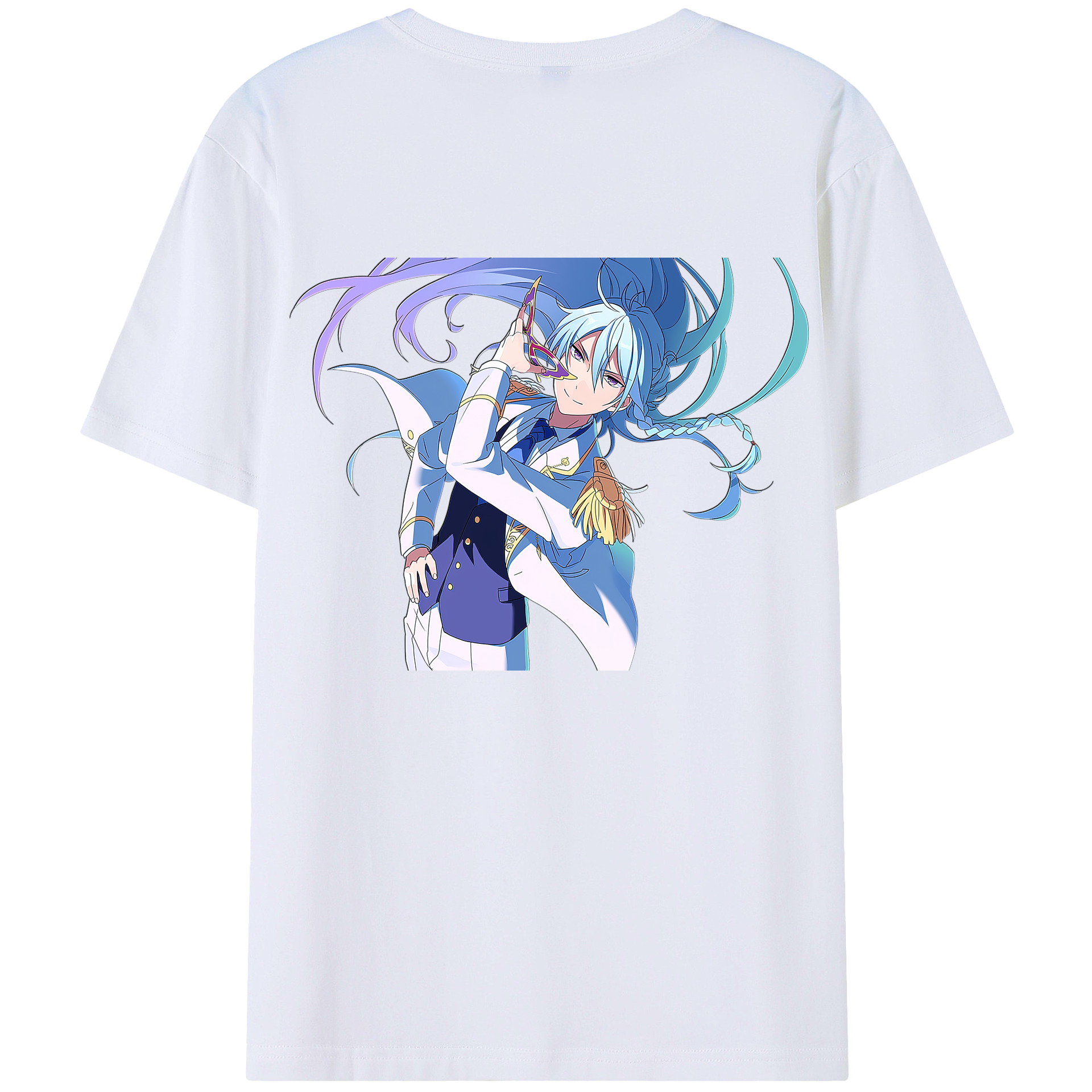 （画像用） あんさんぶるスターズ! Ensemble Stars 綿100％ メンズ半袖Tシャツ（バックプリント） 通気性