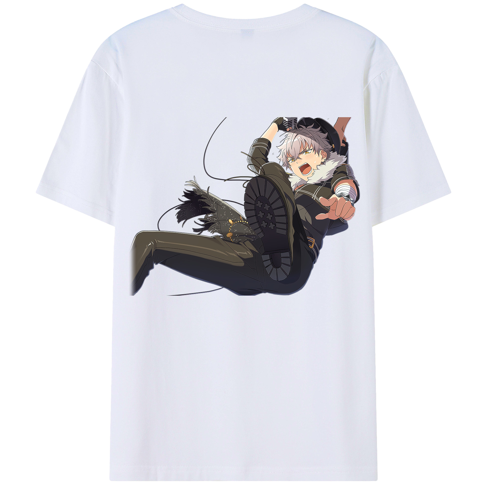 （画像用） あんさんぶるスターズ! Ensemble Stars 綿100％ メンズ半袖Tシャツ（バックプリント） 通気性