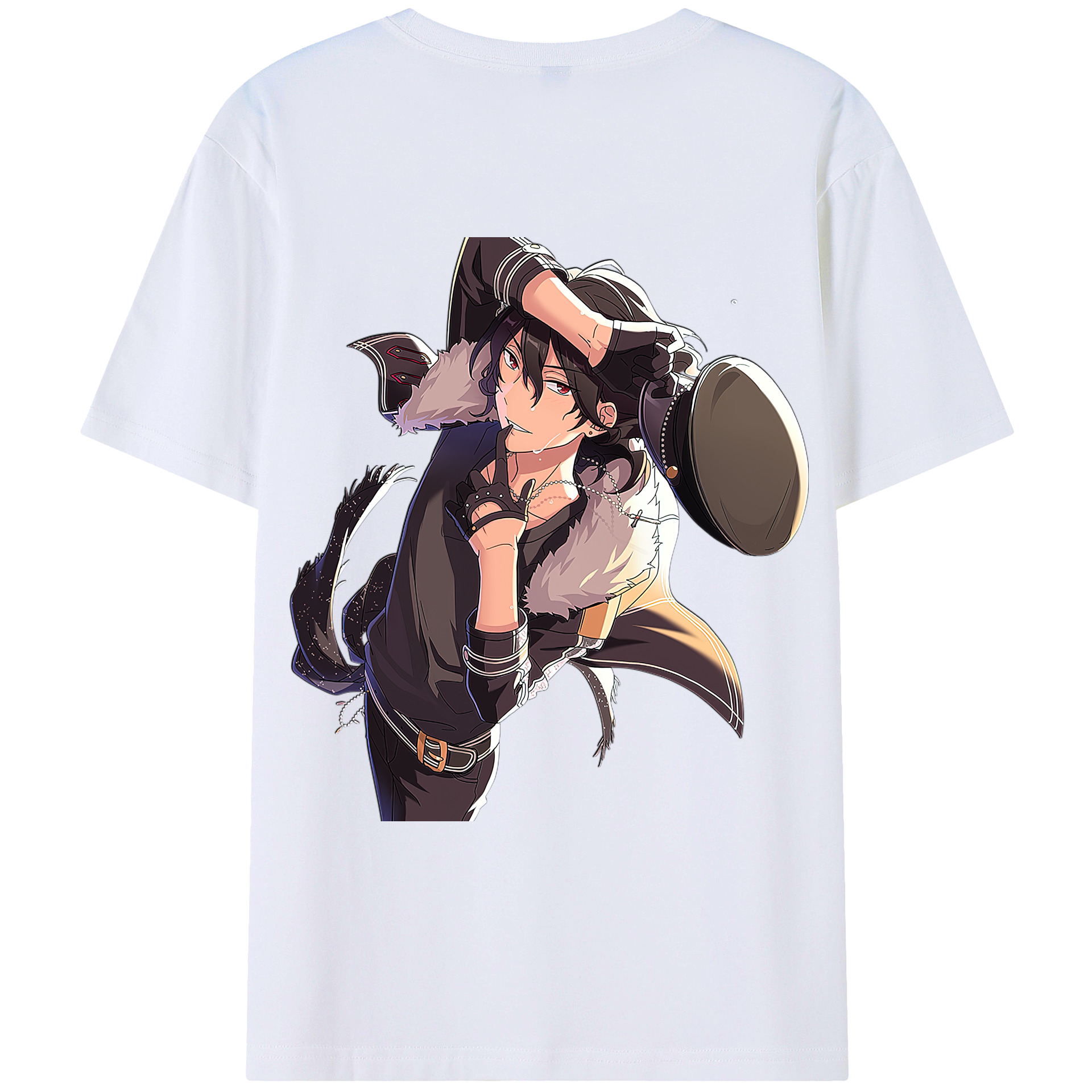 （画像用） あんさんぶるスターズ! Ensemble Stars 綿100％ メンズ半袖Tシャツ（バックプリント） 通気性