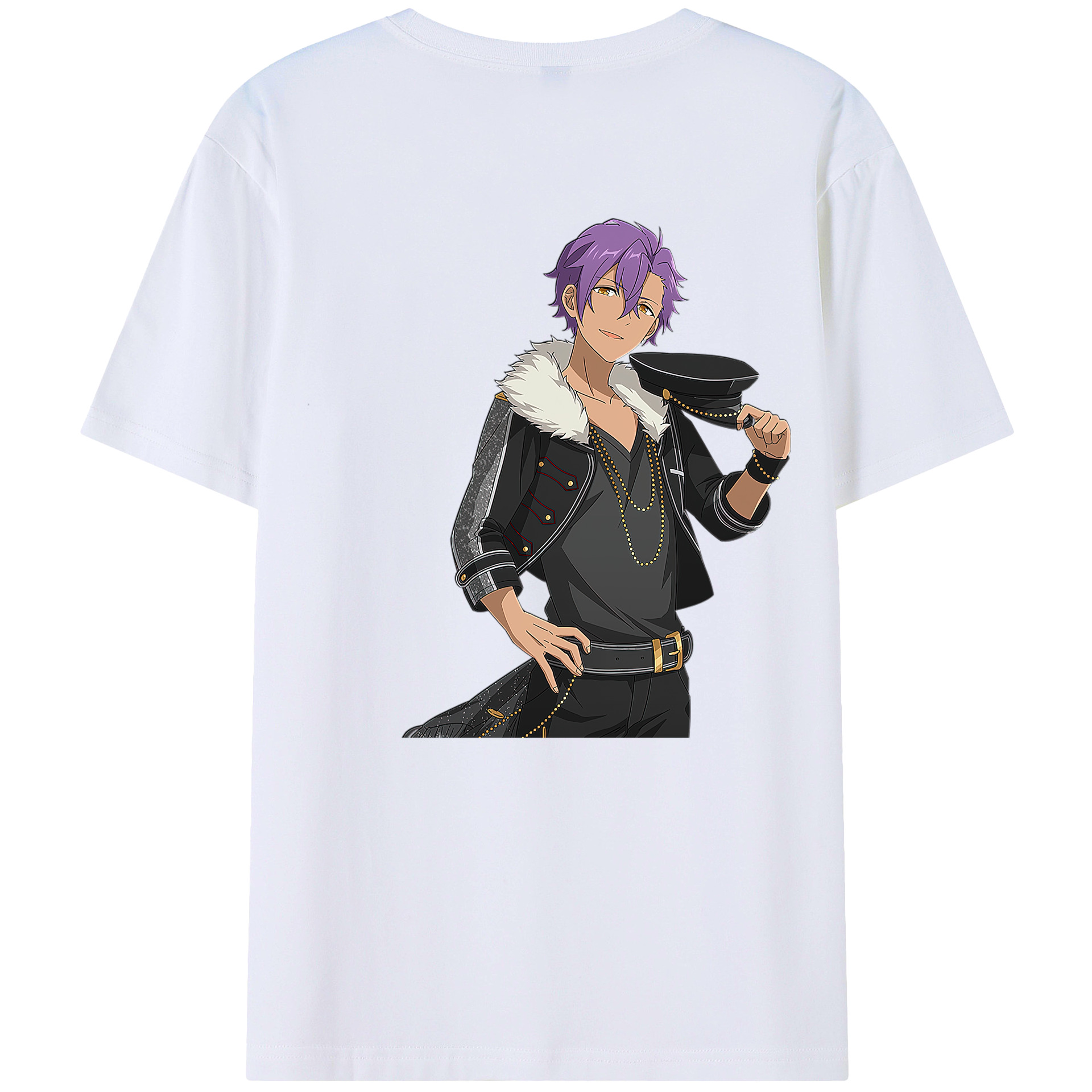 （画像用） あんさんぶるスターズ! Ensemble Stars 綿100％ メンズ半袖Tシャツ（バックプリント） 通気性