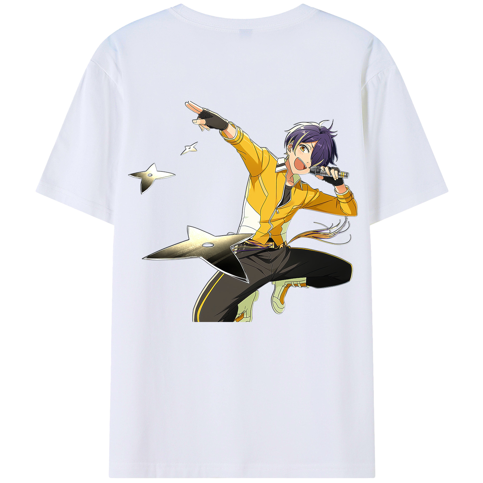 （画像用） あんさんぶるスターズ! Ensemble Stars 綿100％ メンズ半袖Tシャツ（バックプリント） 通気性