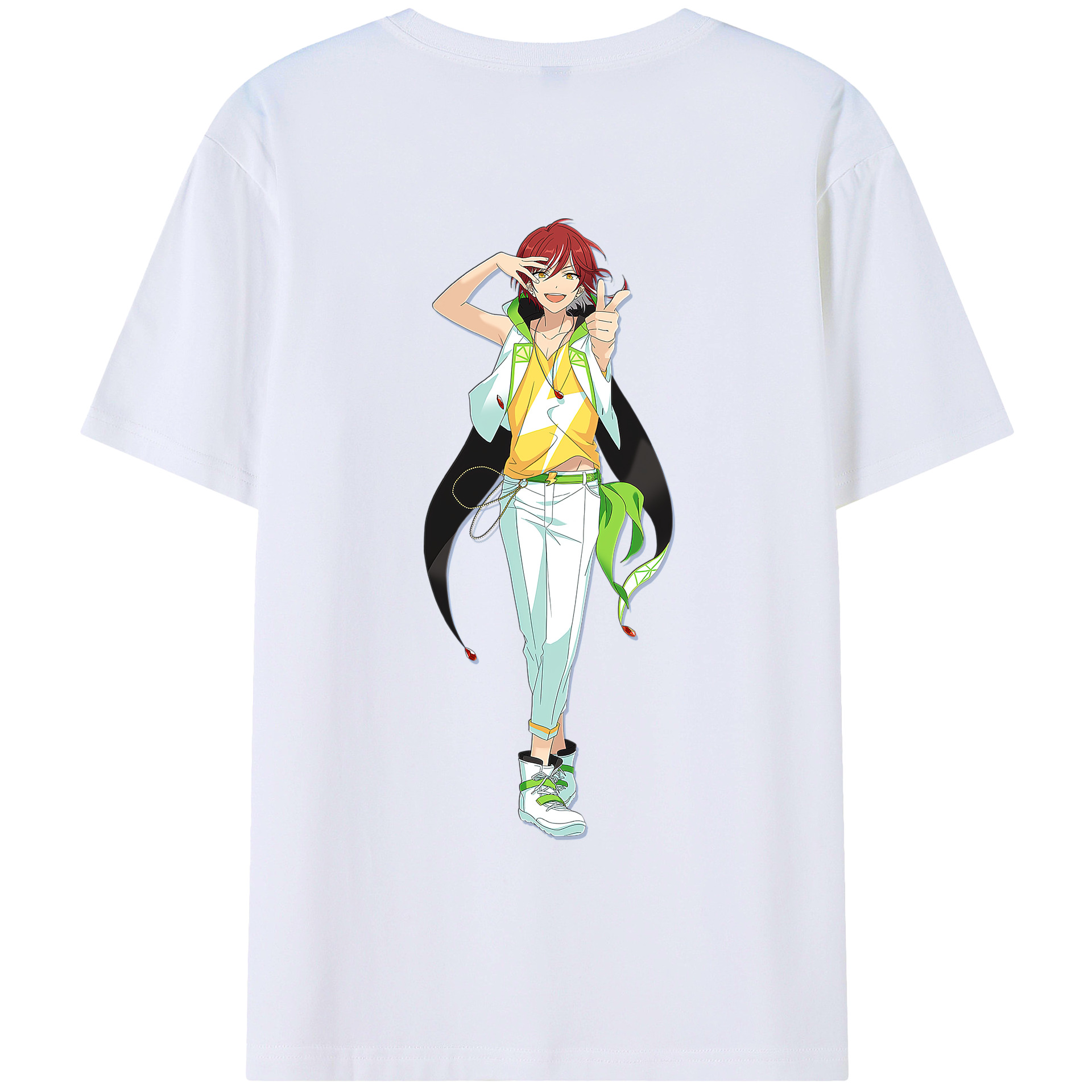 （画像用） あんさんぶるスターズ! Ensemble Stars 綿100％ メンズ半袖Tシャツ（バックプリント） 通気性