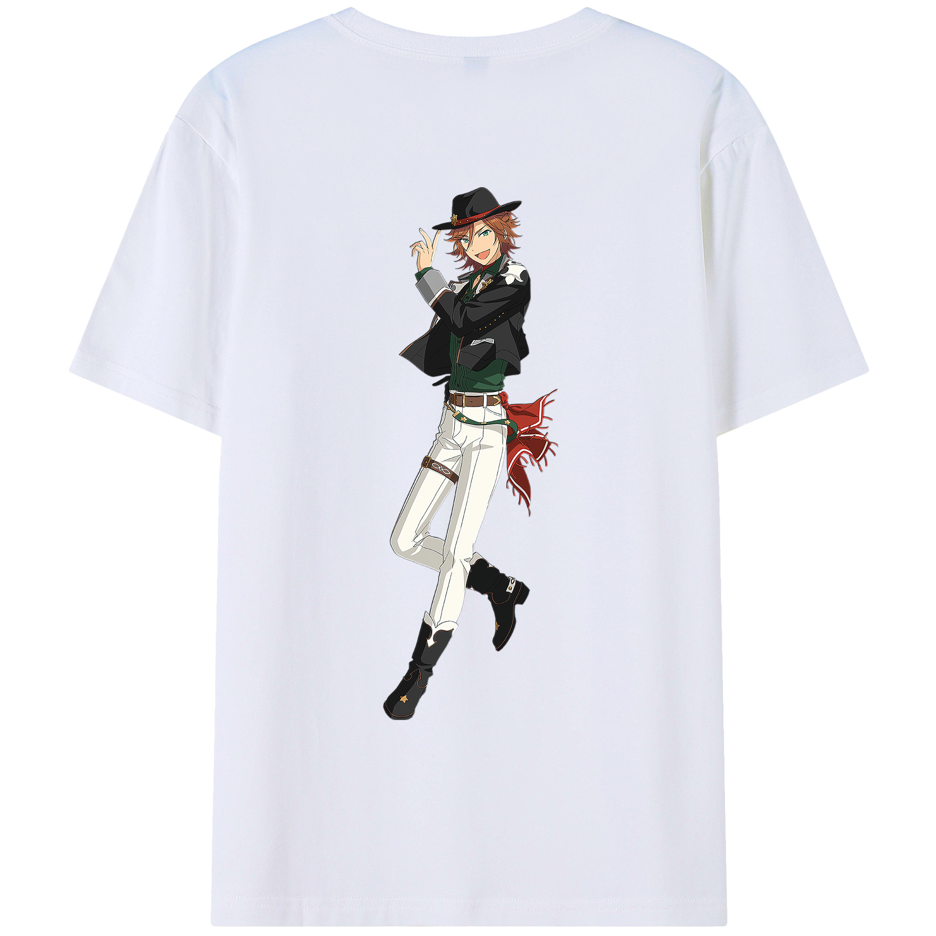 （画像用） あんさんぶるスターズ! Ensemble Stars 綿100％ メンズ半袖Tシャツ（バックプリント） 通気性