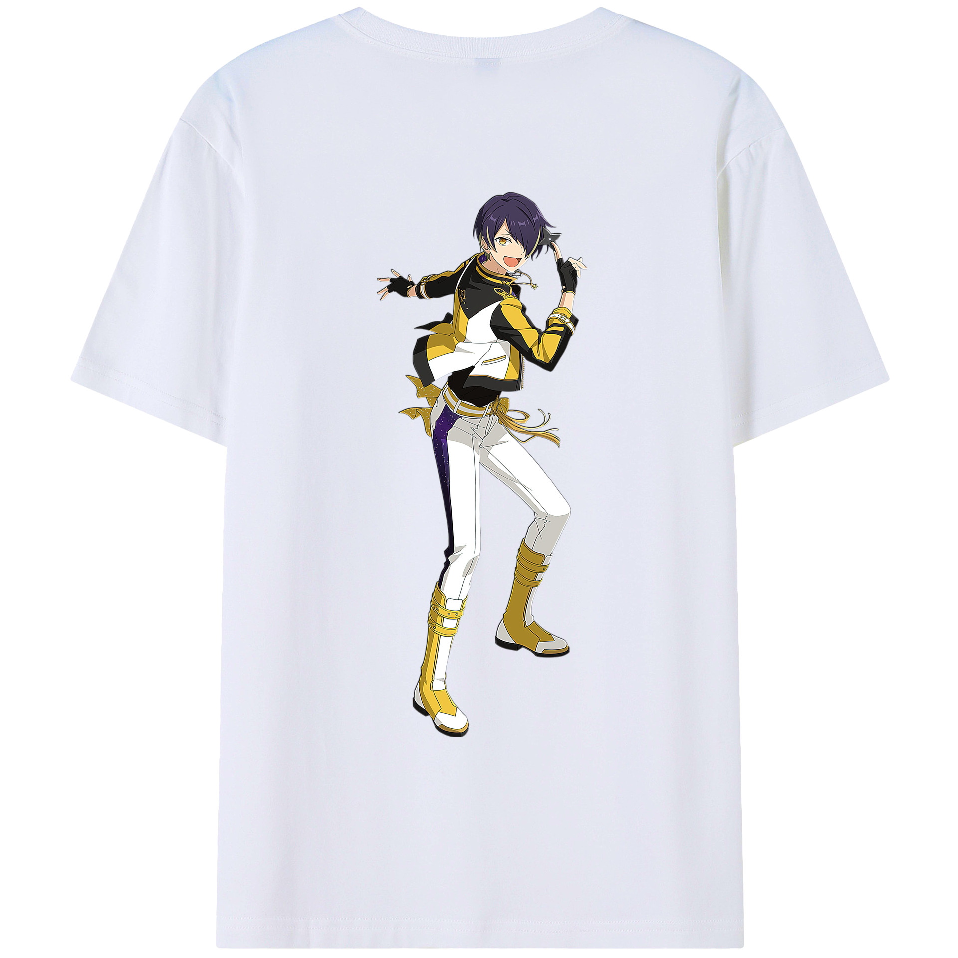 （画像用） あんさんぶるスターズ! Ensemble Stars 綿100％ メンズ半袖Tシャツ（バックプリント） 通気性