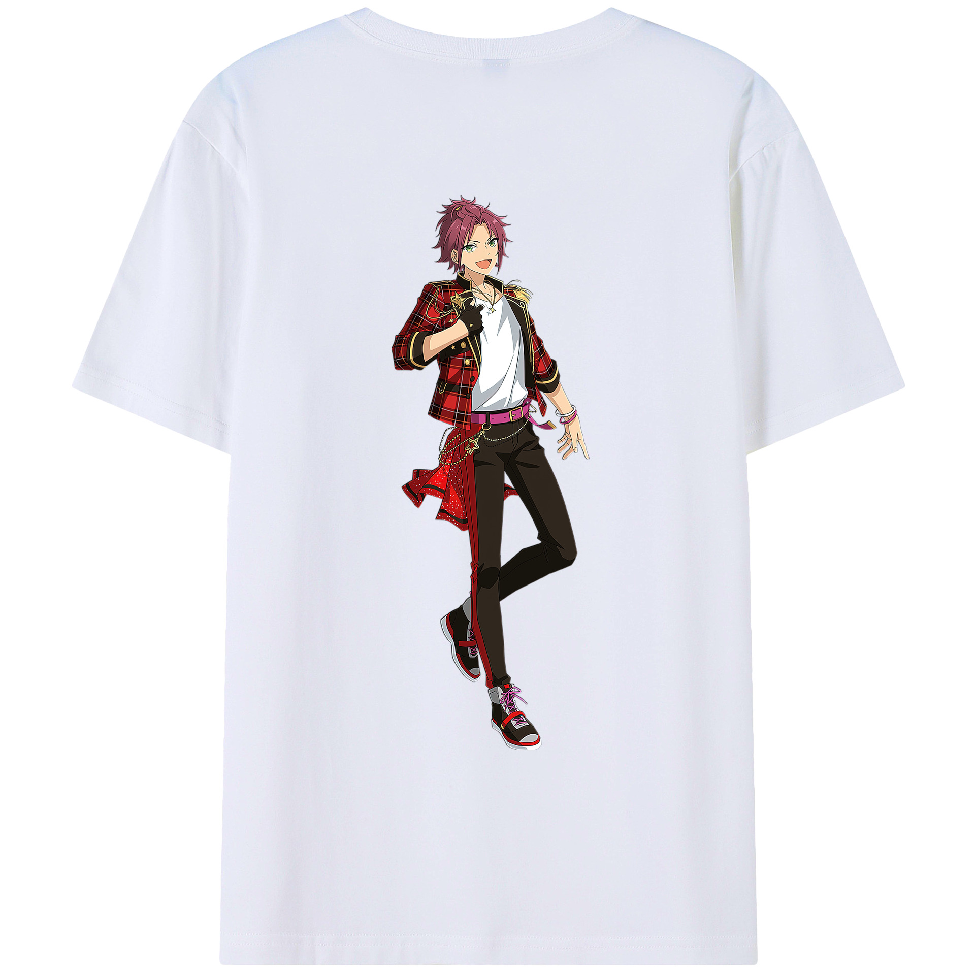 （画像用） あんさんぶるスターズ! Ensemble Stars 綿100％ メンズ半袖Tシャツ（バックプリント） 通気性