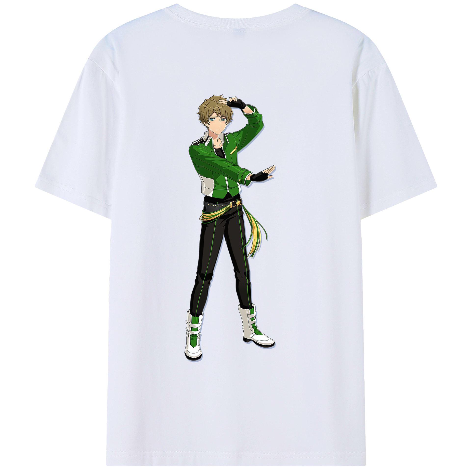 （画像用） あんさんぶるスターズ! Ensemble Stars 綿100％ メンズ半袖Tシャツ（バックプリント） 通気性