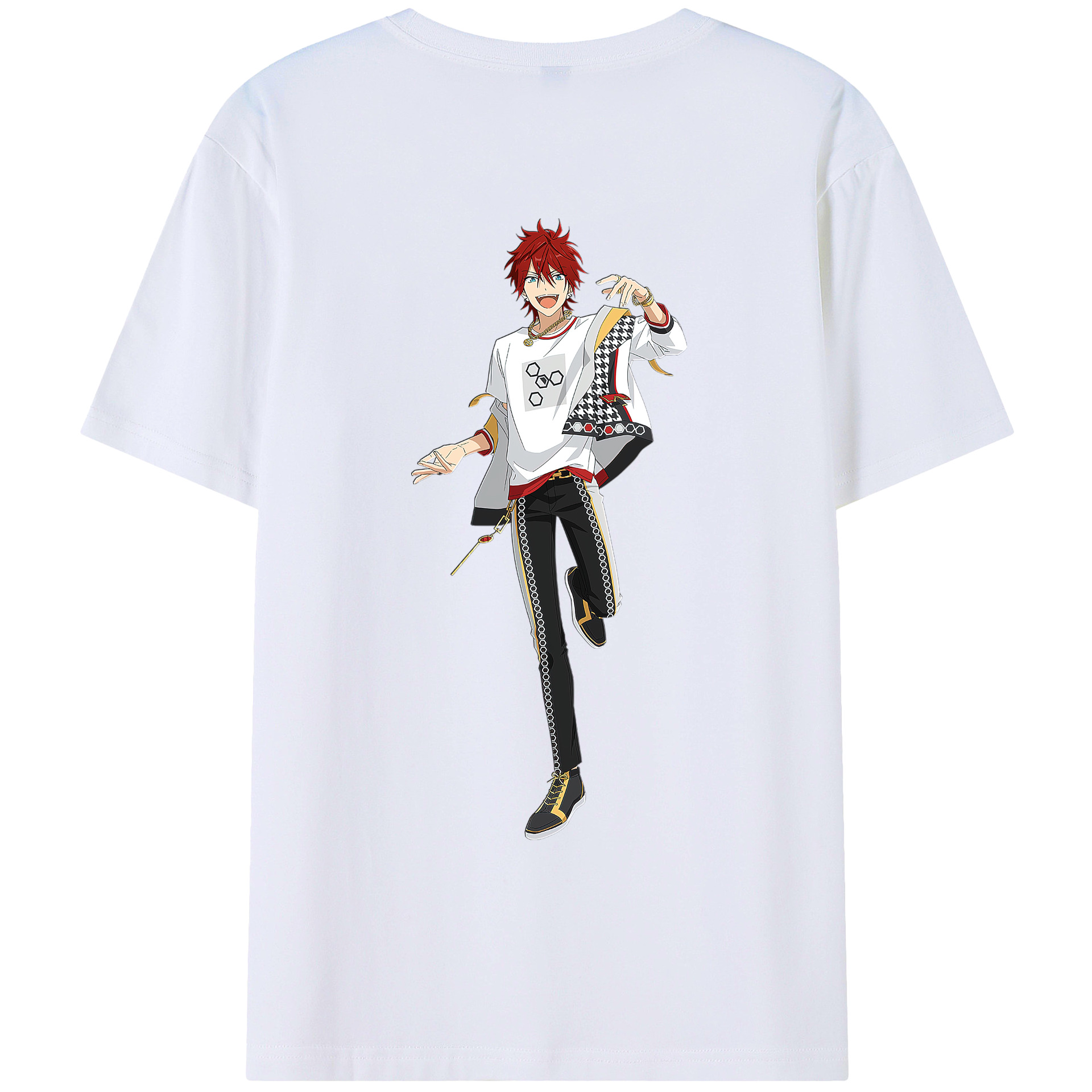 （画像用） あんさんぶるスターズ! Ensemble Stars 綿100％ メンズ半袖Tシャツ（バックプリント） 通気性