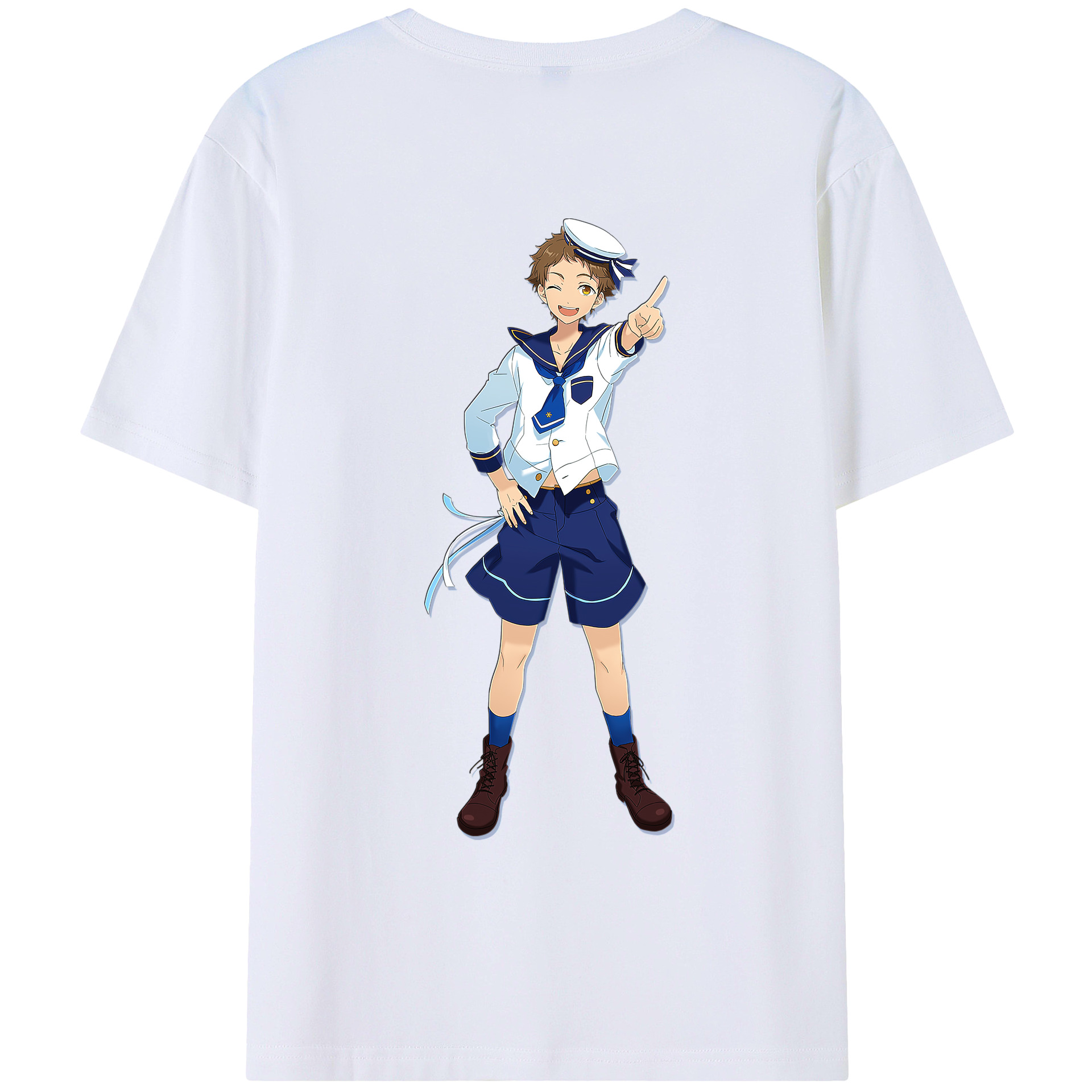 （画像用） あんさんぶるスターズ! Ensemble Stars 綿100％ メンズ半袖Tシャツ（バックプリント） 通気性