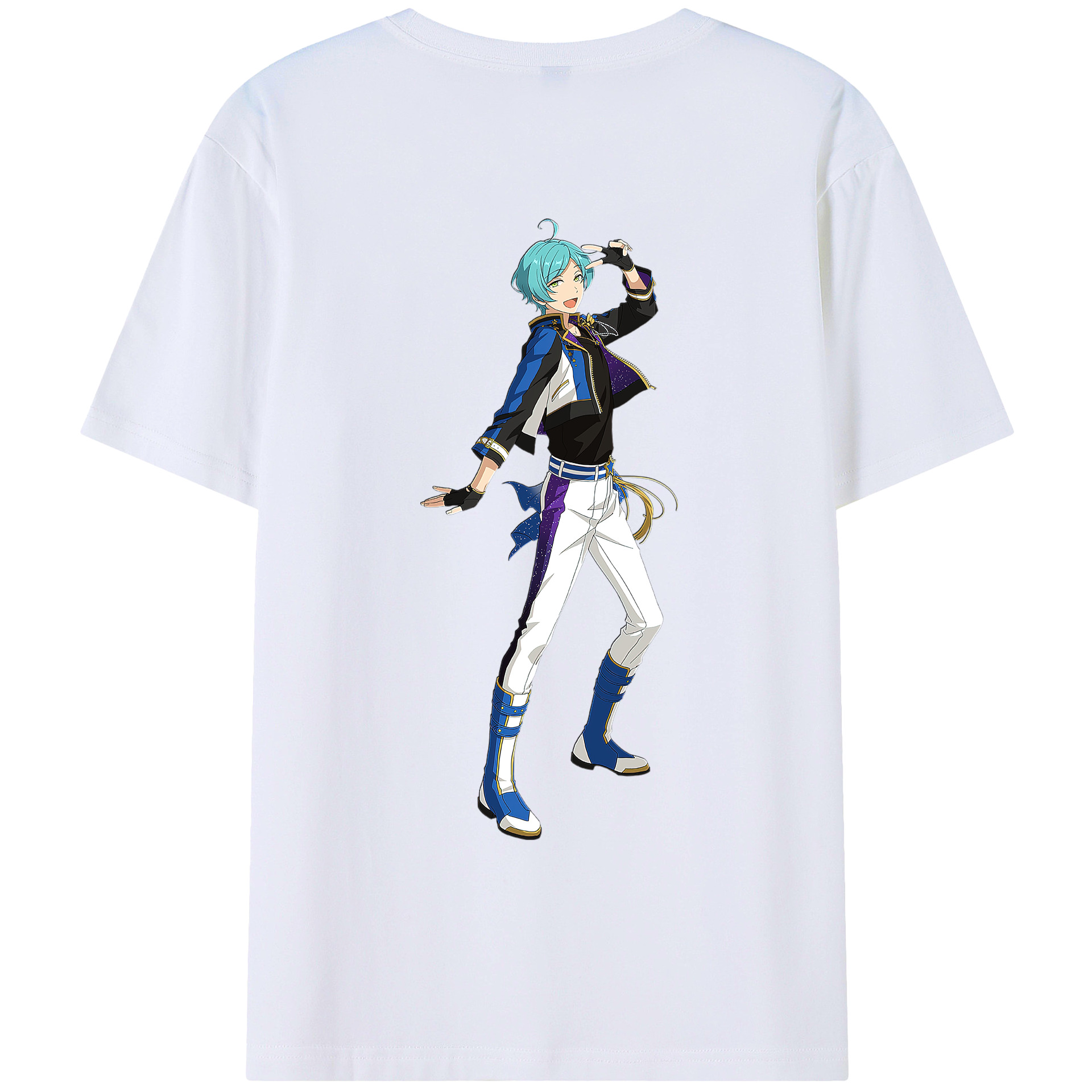 （画像用） あんさんぶるスターズ! Ensemble Stars 綿100％ メンズ半袖Tシャツ（バックプリント） 通気性