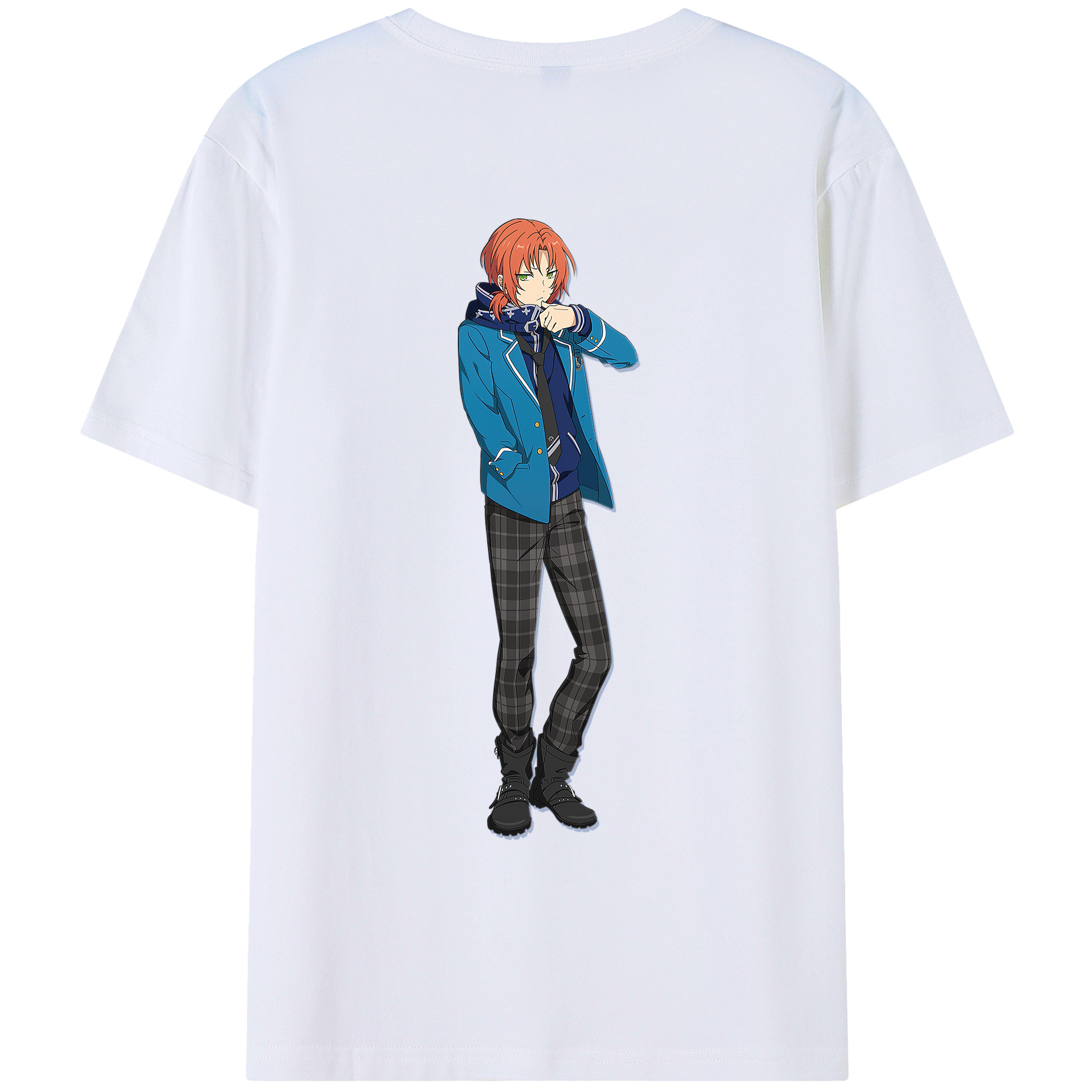 （画像用） あんさんぶるスターズ! Ensemble Stars 綿100％ メンズ半袖Tシャツ（バックプリント） 通気性