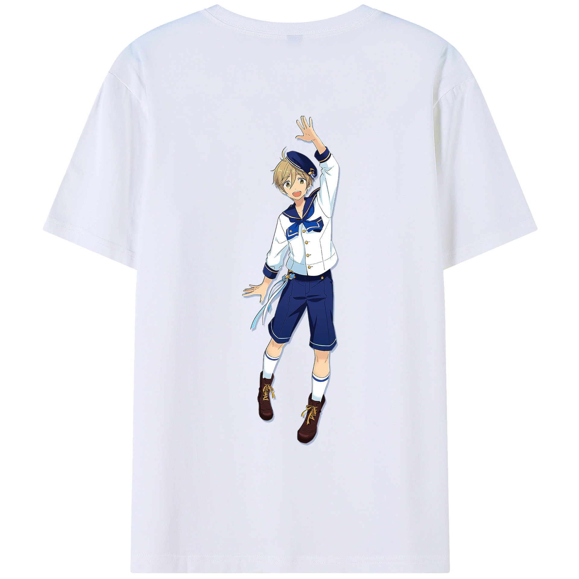 （画像用） あんさんぶるスターズ! Ensemble Stars 綿100％ メンズ半袖Tシャツ（バックプリント） 通気性