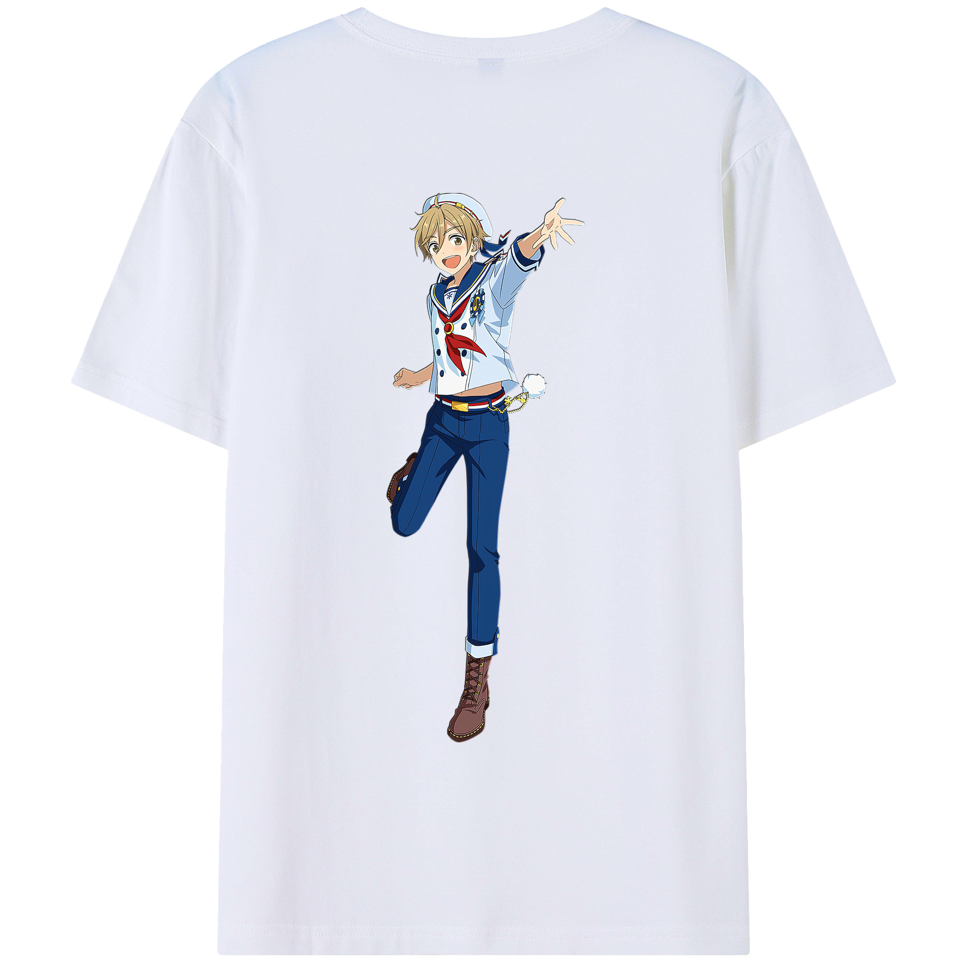 （画像用） あんさんぶるスターズ! Ensemble Stars 綿100％ メンズ半袖Tシャツ（バックプリント） 通気性