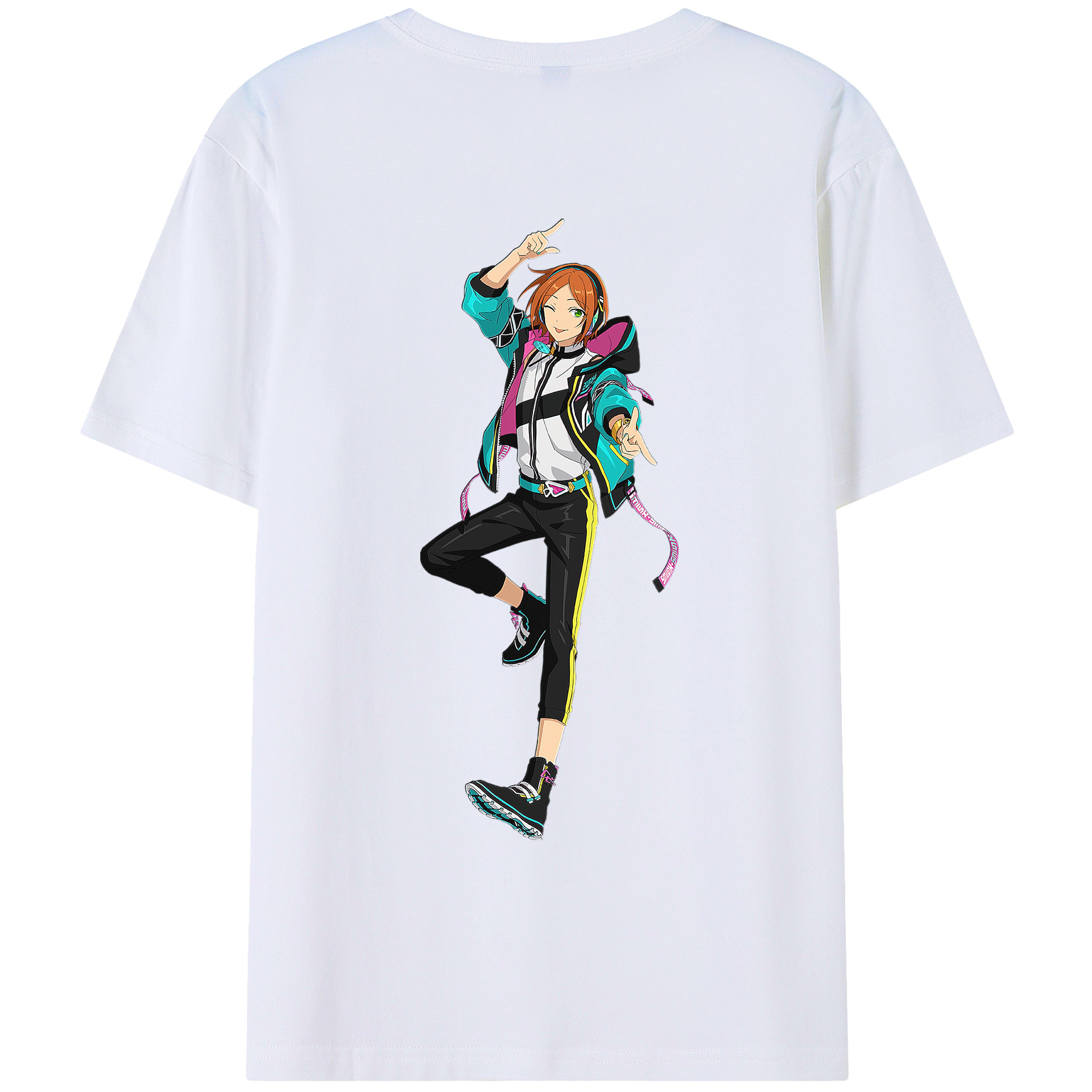 （画像用） あんさんぶるスターズ! Ensemble Stars 綿100％ メンズ半袖Tシャツ（バックプリント） 通気性