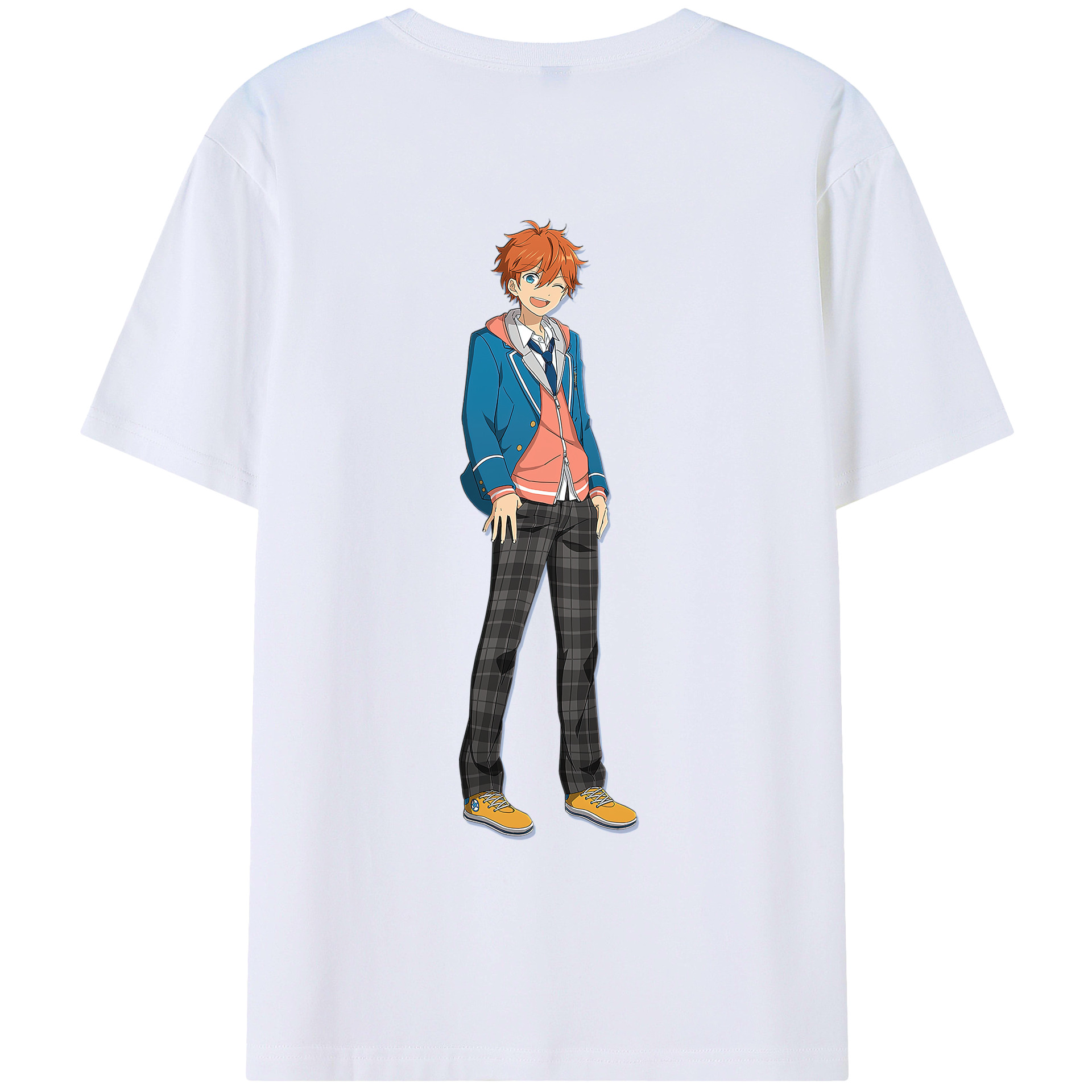（画像用） あんさんぶるスターズ! Ensemble Stars 綿100％ メンズ半袖Tシャツ（バックプリント） 通気性