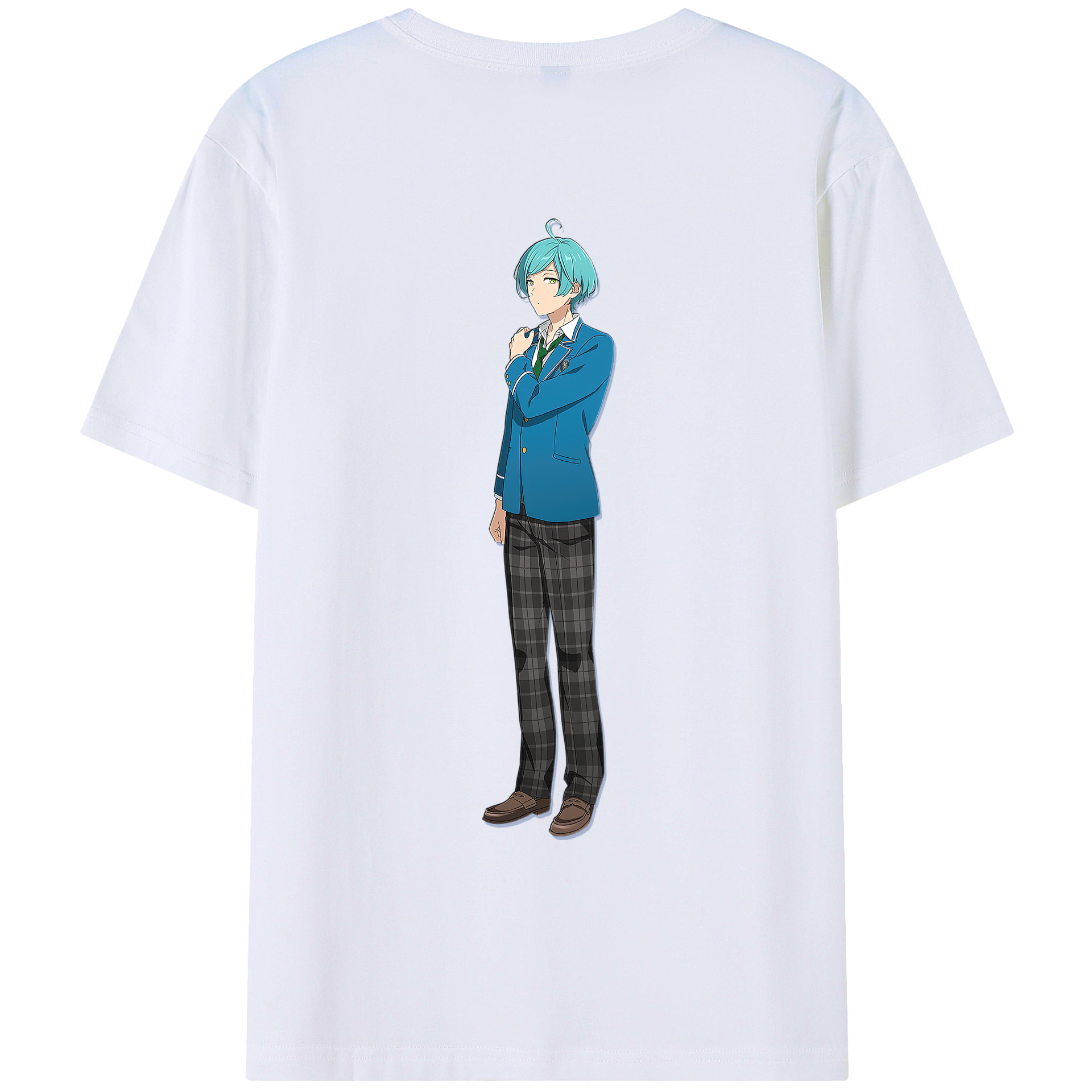 （画像用） あんさんぶるスターズ! Ensemble Stars 綿100％ メンズ半袖Tシャツ（バックプリント） 通気性