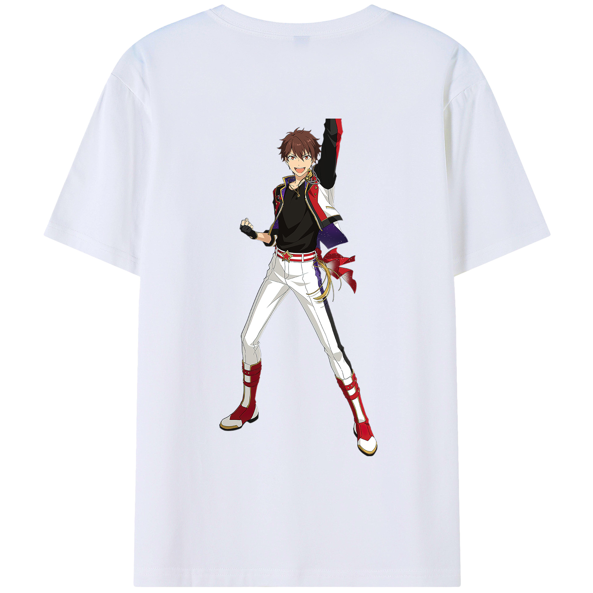 （画像用） あんさんぶるスターズ! Ensemble Stars 綿100％ メンズ半袖Tシャツ（バックプリント） 通気性