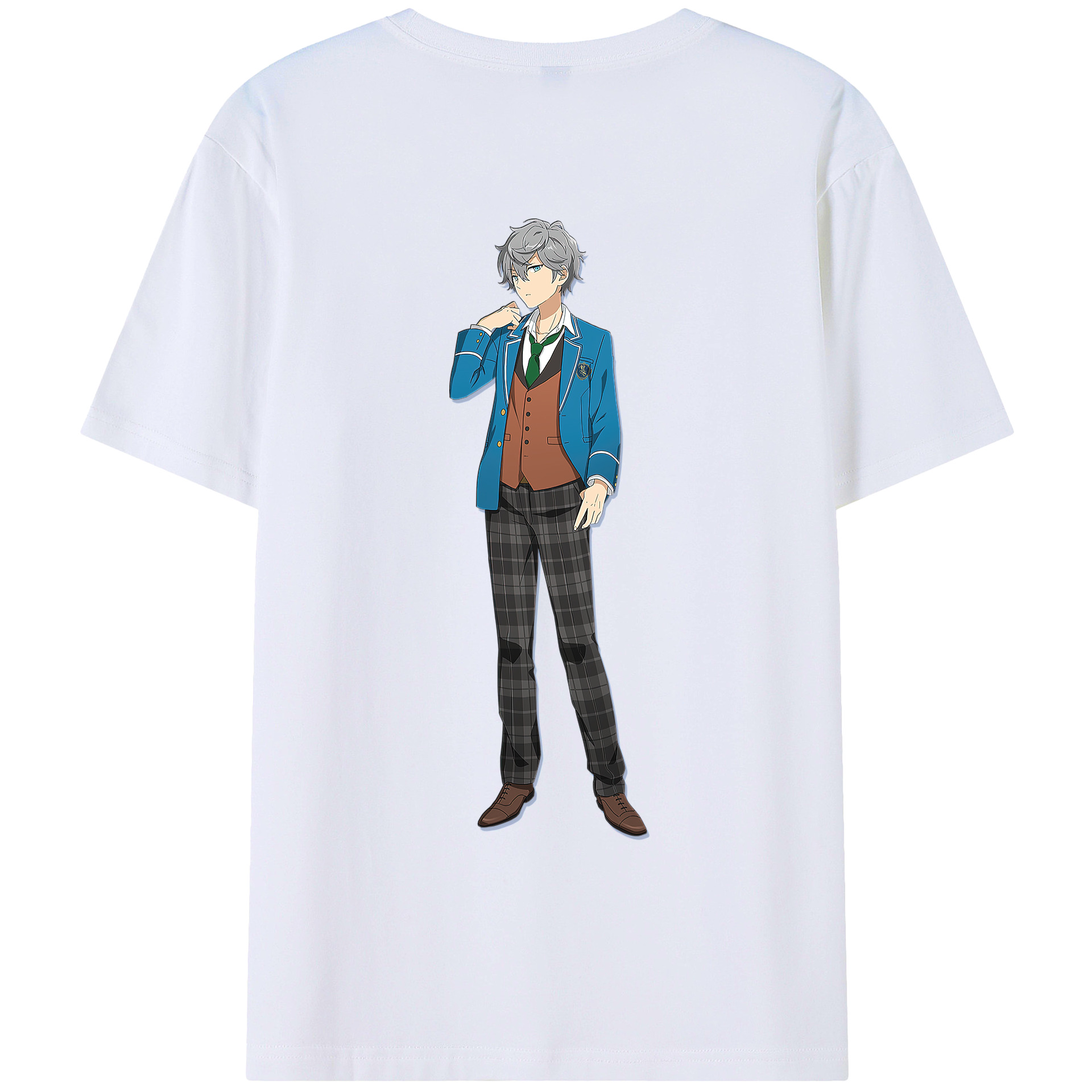 （画像用） あんさんぶるスターズ! Ensemble Stars 綿100％ メンズ半袖Tシャツ（バックプリント） 通気性