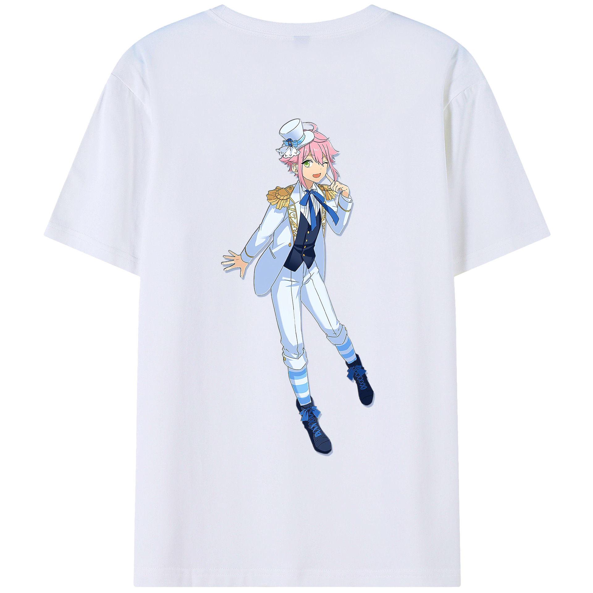 （画像用） あんさんぶるスターズ! Ensemble Stars 綿100％ メンズ半袖Tシャツ（バックプリント） 通気性