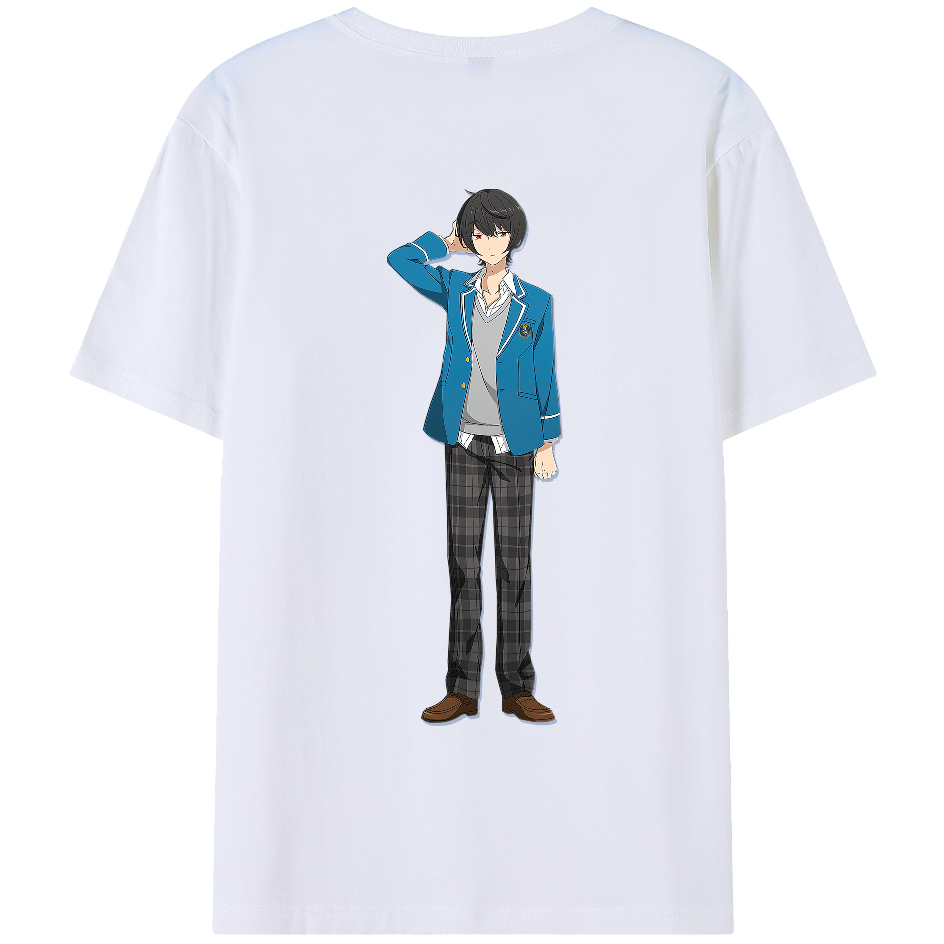 （画像用） あんさんぶるスターズ! Ensemble Stars 綿100％ メンズ半袖Tシャツ（バックプリント） 通気性