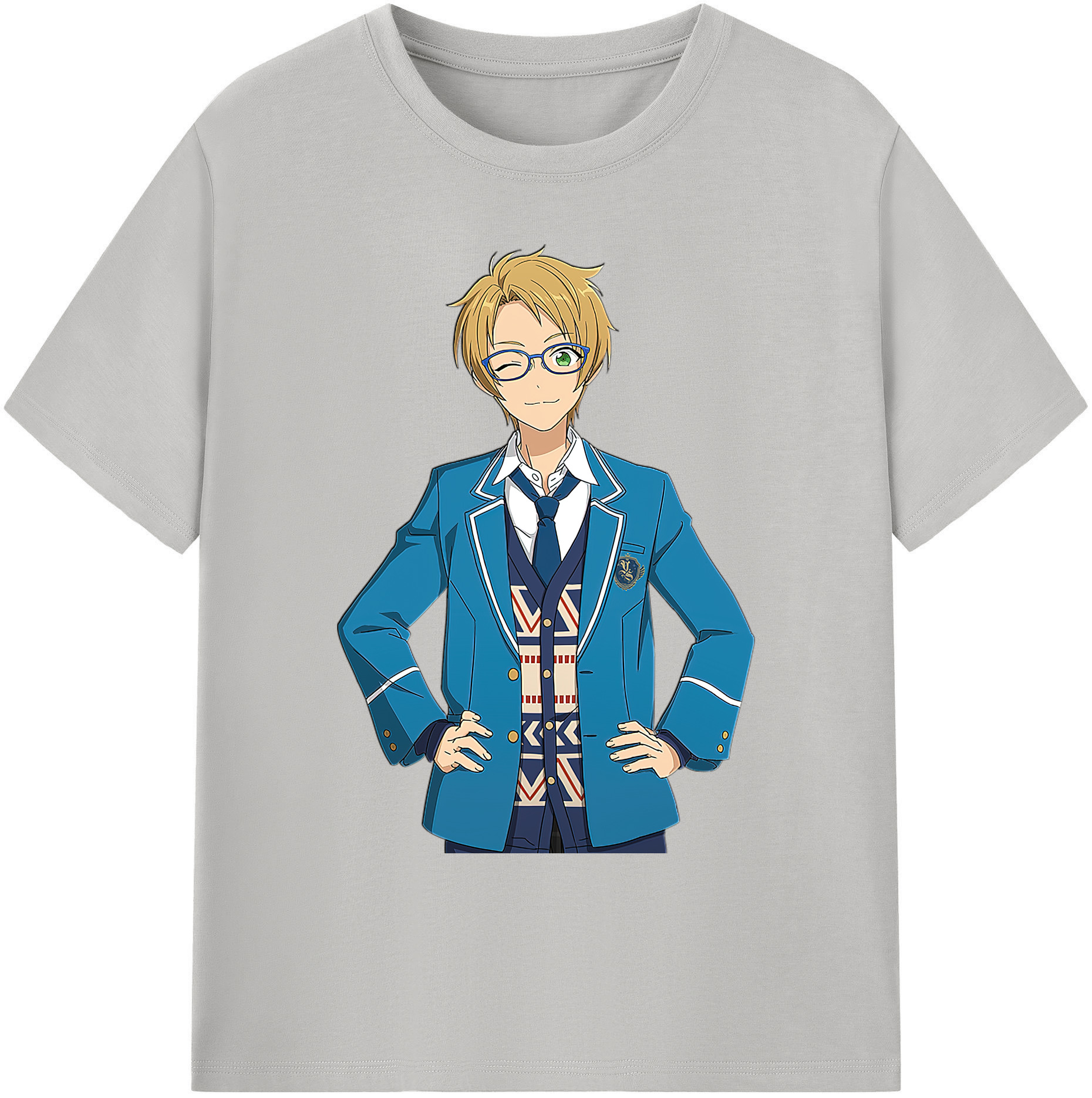 （画像用） あんさんぶるスターズ! Ensemble Stars 綿100％ メンズ半袖Tシャツ｜肌触りやわらか＆通気性
