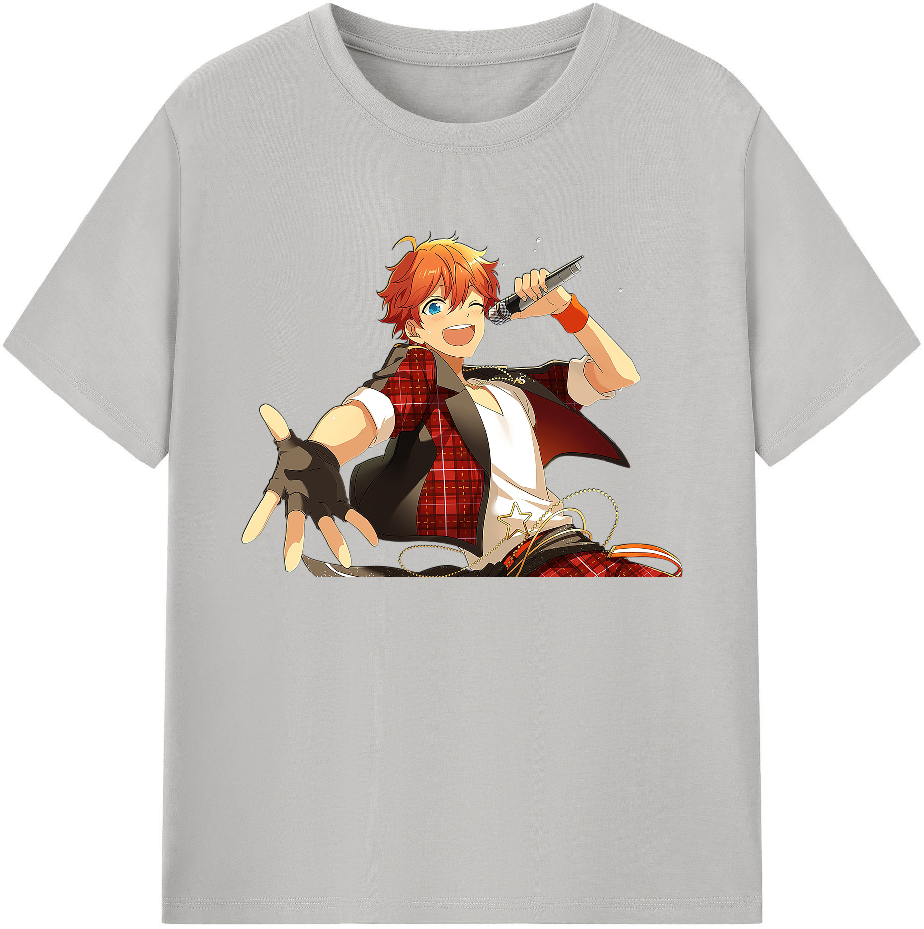 （画像用） あんさんぶるスターズ! Ensemble Stars 綿100％ メンズ半袖Tシャツ｜肌触りやわらか＆通気性