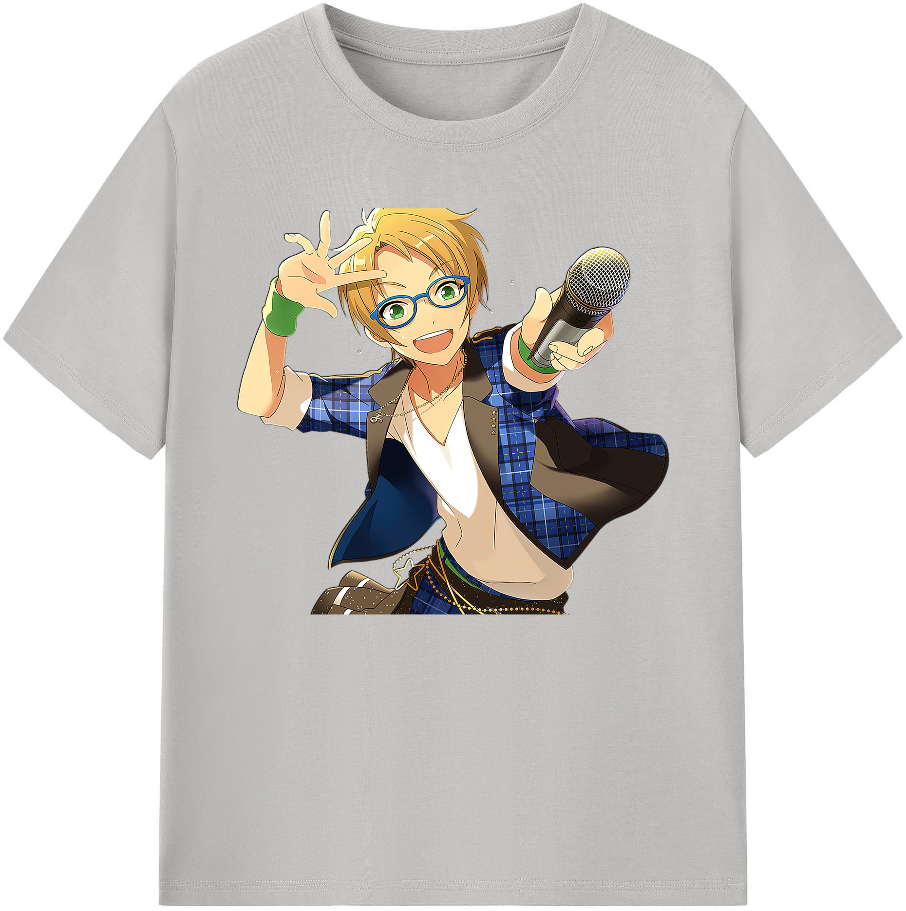 （画像用） あんさんぶるスターズ! Ensemble Stars 綿100％ メンズ半袖Tシャツ｜肌触りやわらか＆通気性