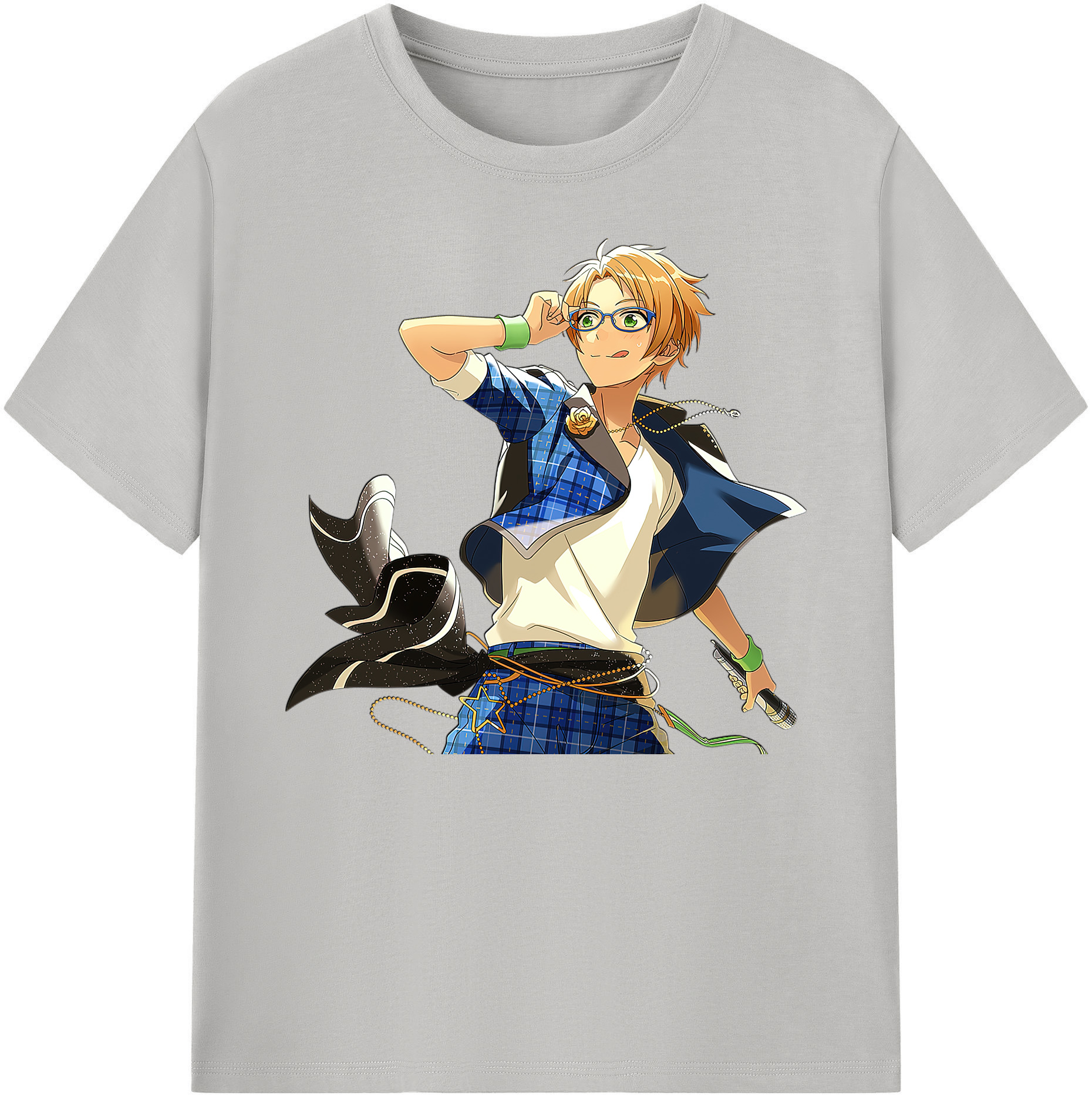 （画像用） あんさんぶるスターズ! Ensemble Stars 綿100％ メンズ半袖Tシャツ｜肌触りやわらか＆通気性