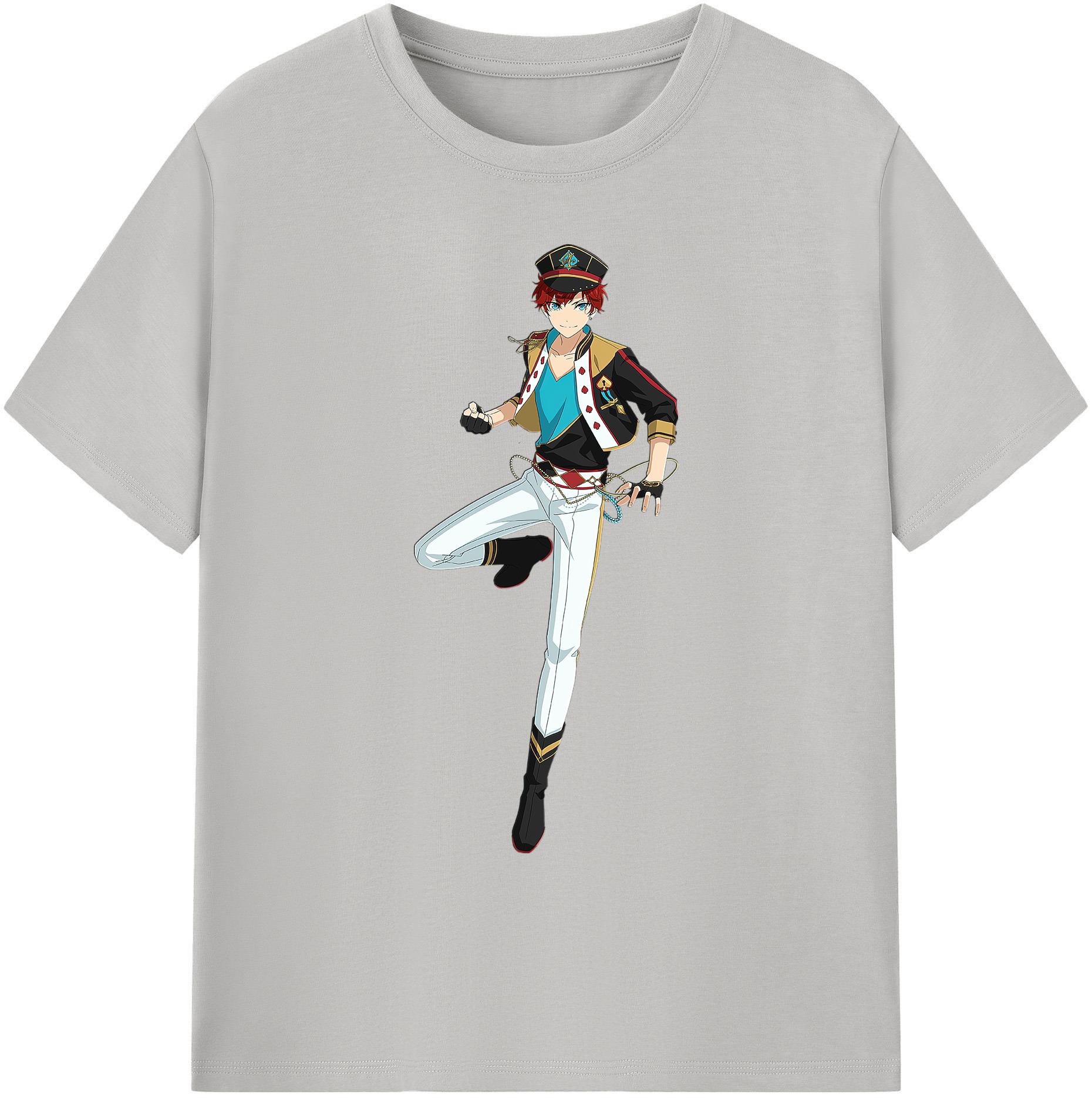 （画像用） あんさんぶるスターズ! Ensemble Stars 綿100％ メンズ半袖Tシャツ｜肌触りやわらか＆通気性