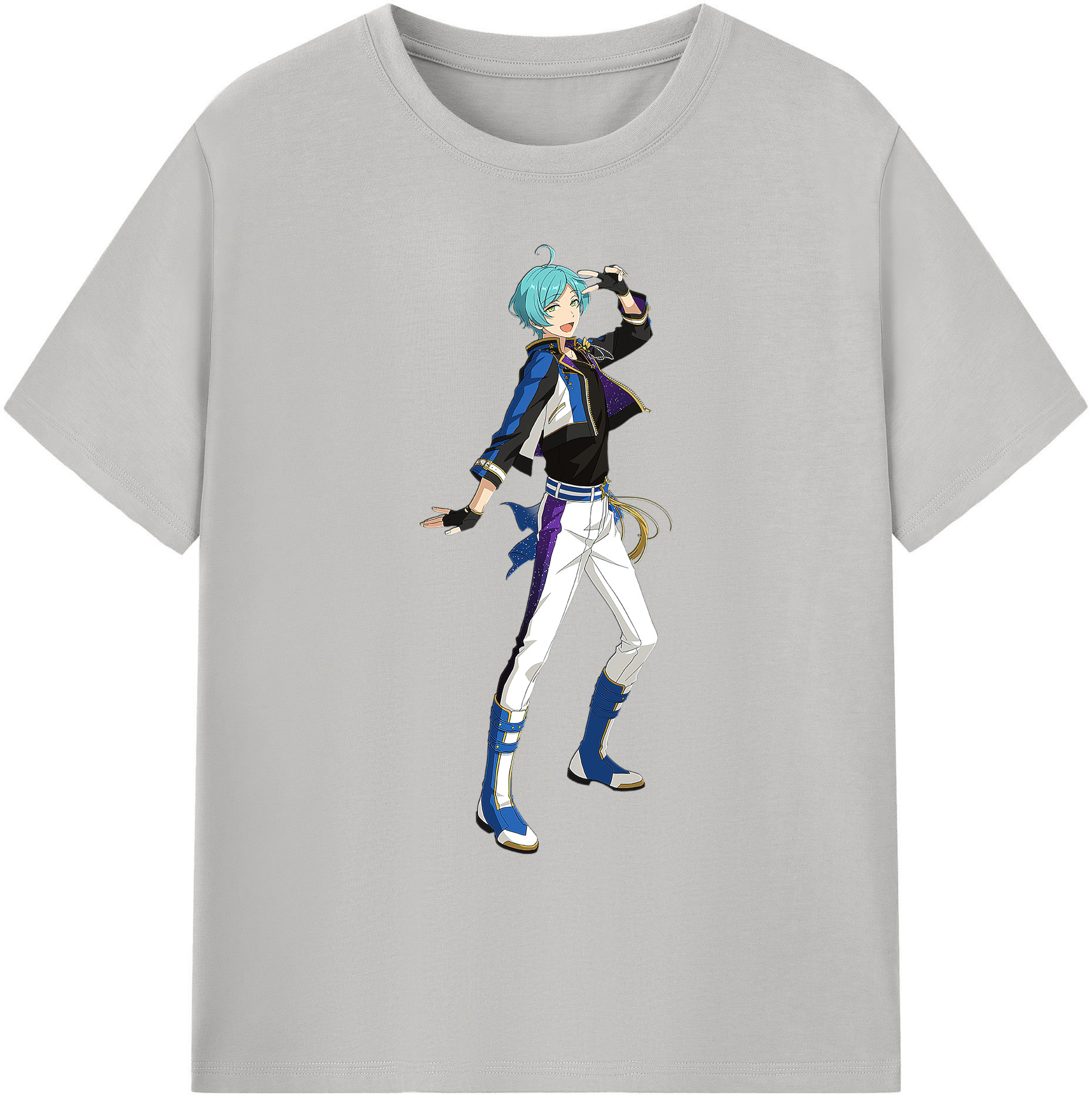 （画像用） あんさんぶるスターズ! Ensemble Stars 綿100％ メンズ半袖Tシャツ｜肌触りやわらか＆通気性