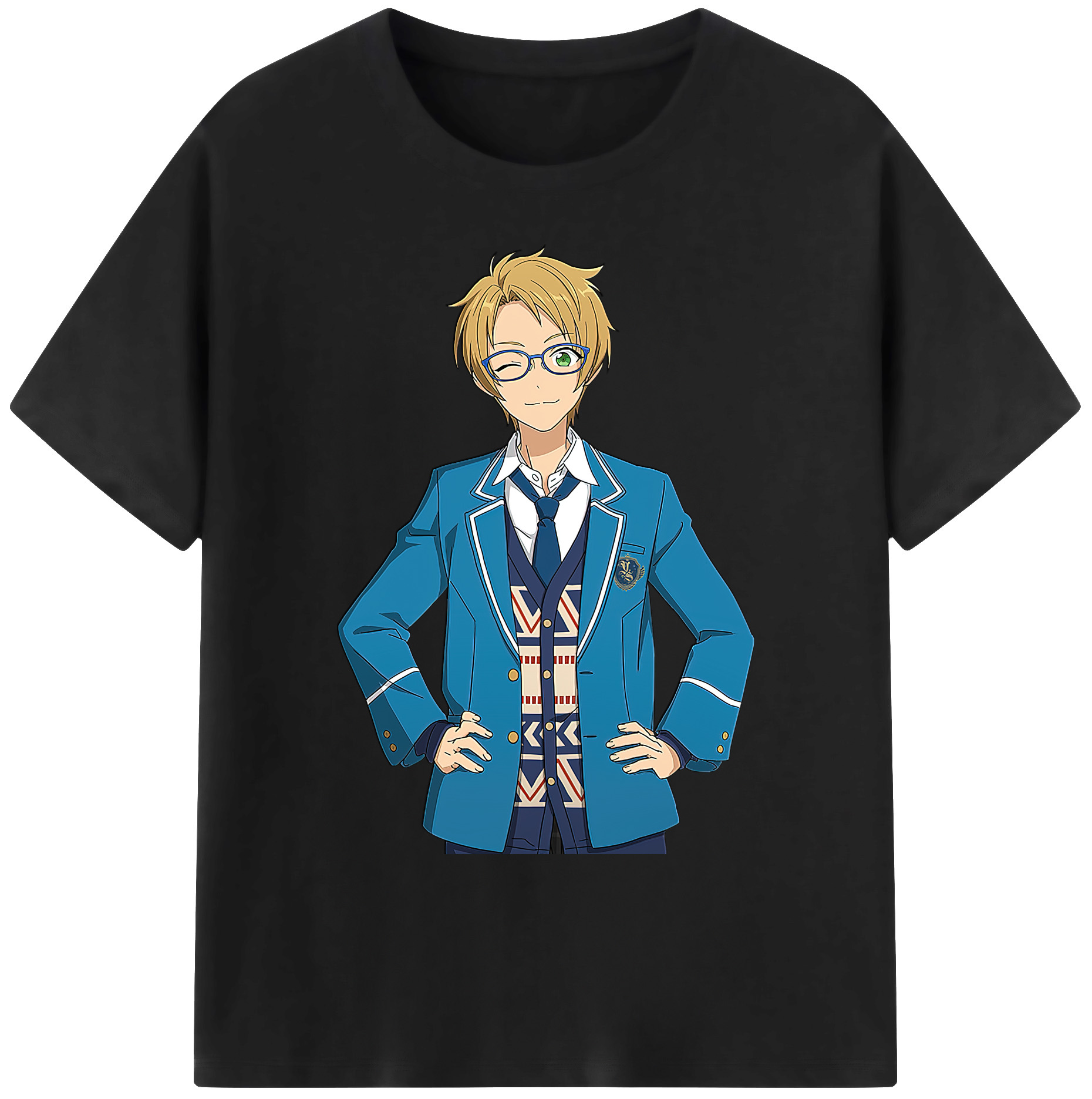 （画像用） あんさんぶるスターズ! Ensemble Stars 綿100％ メンズ半袖Tシャツ｜肌触りやわらか＆通気性