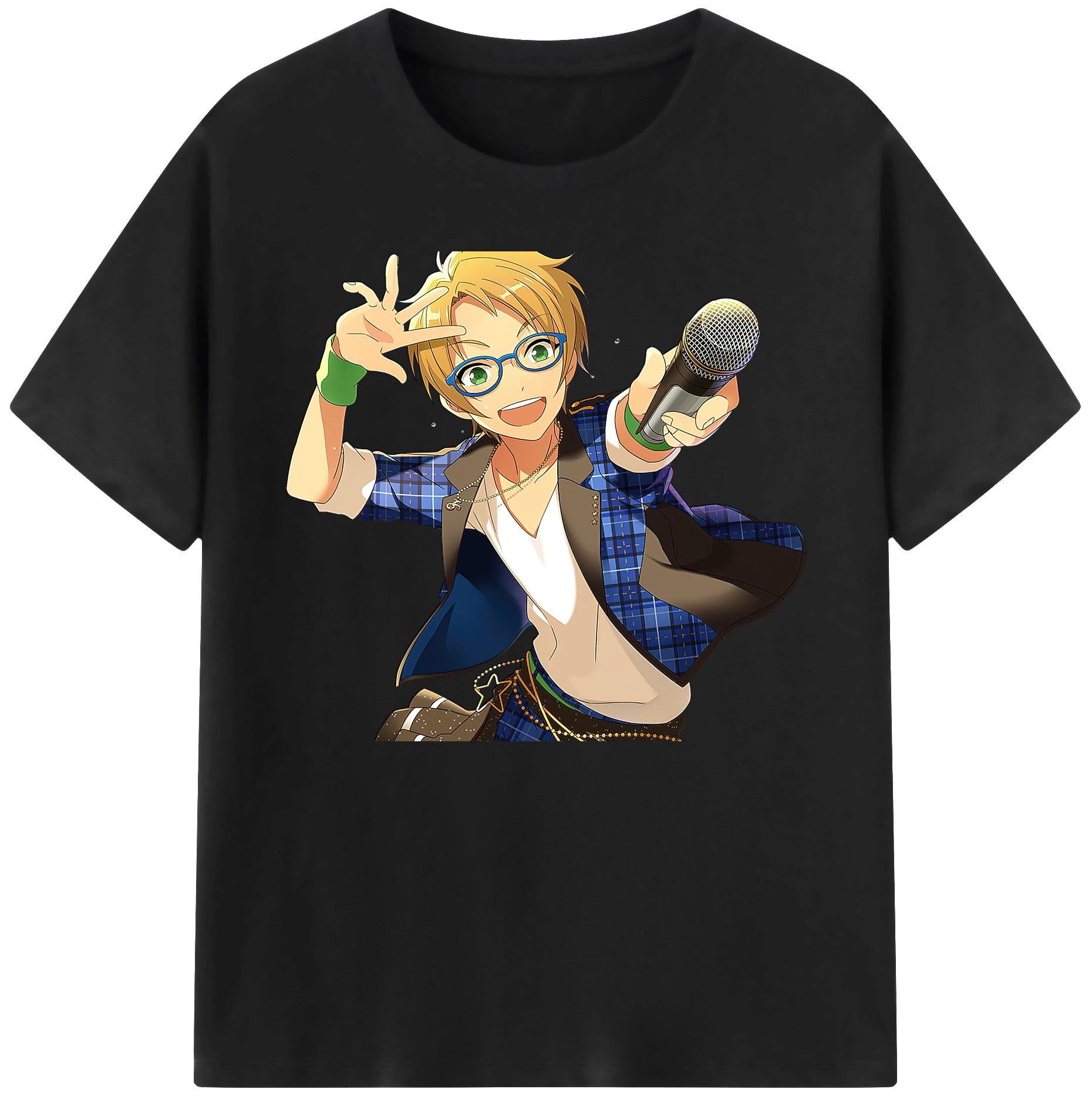 （画像用） あんさんぶるスターズ! Ensemble Stars 綿100％ メンズ半袖Tシャツ｜肌触りやわらか＆通気性