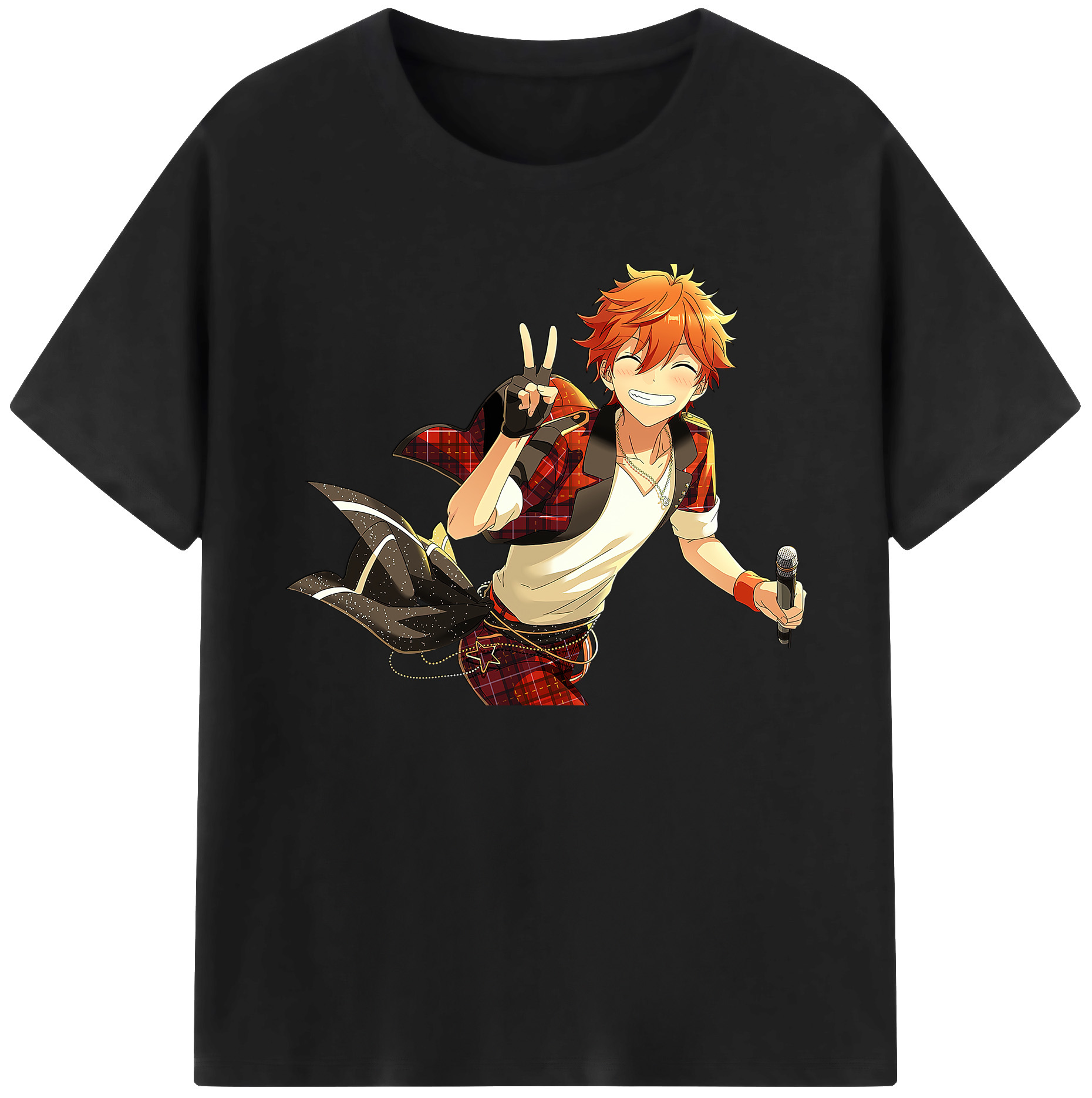 （画像用） あんさんぶるスターズ! Ensemble Stars 綿100％ メンズ半袖Tシャツ｜肌触りやわらか＆通気性