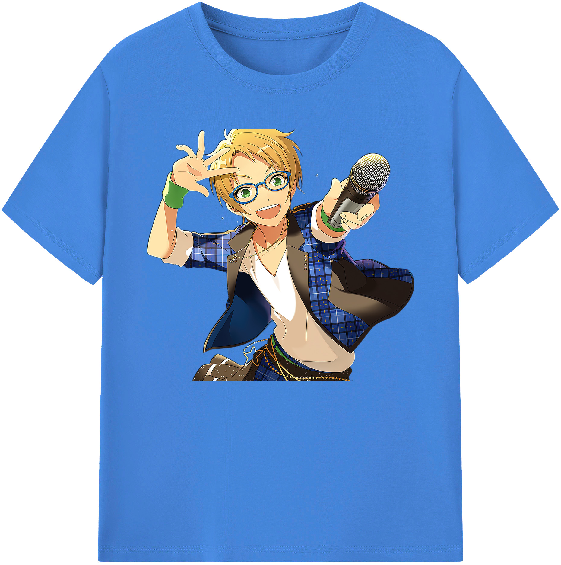 （画像用） あんさんぶるスターズ! Ensemble Stars 綿100％ メンズ半袖Tシャツ｜肌触りやわらか＆通気性