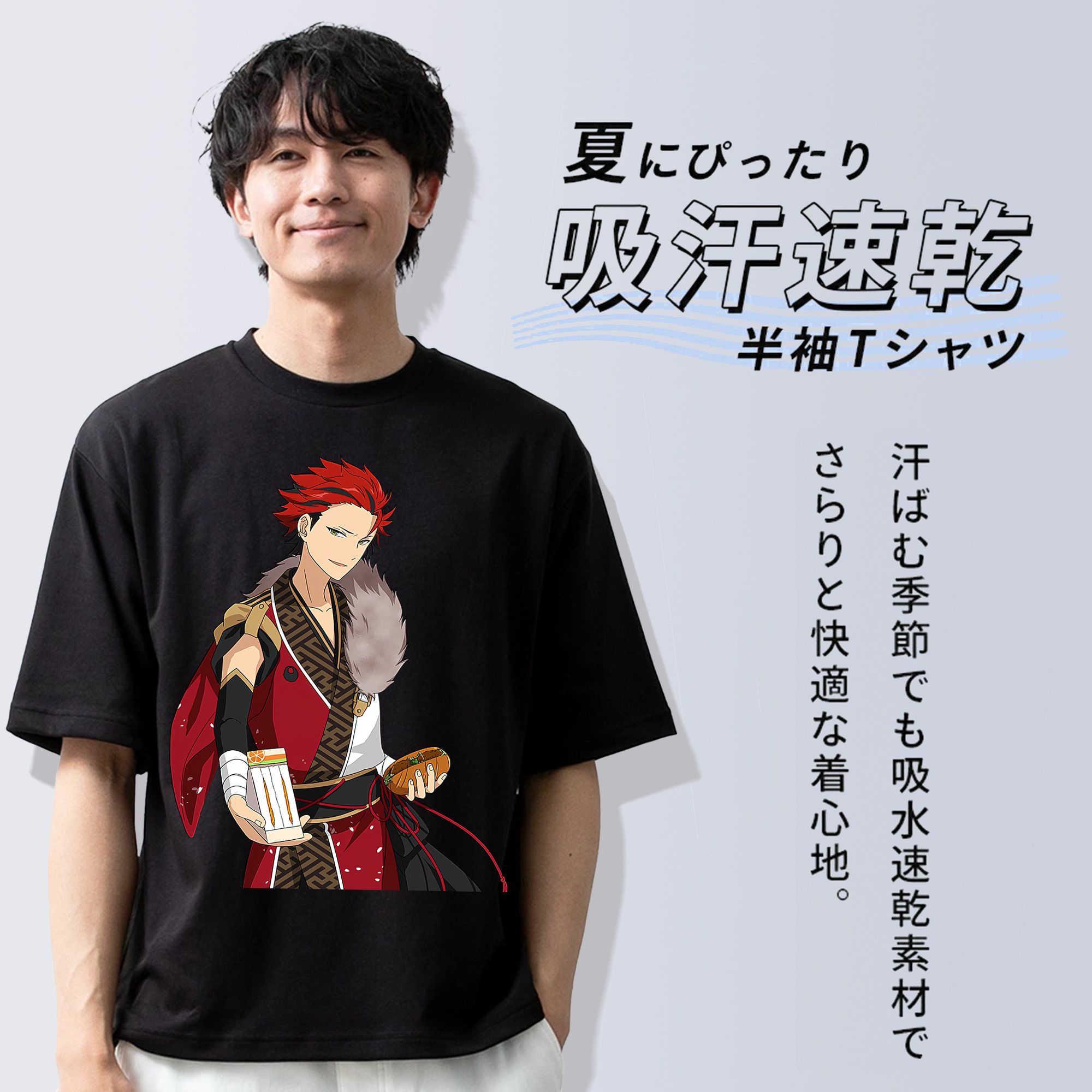 あんさんぶるスターズ! Ensemble Stars 綿100％ メンズ半袖Tシャツ｜肌触りやわらか＆通気性
