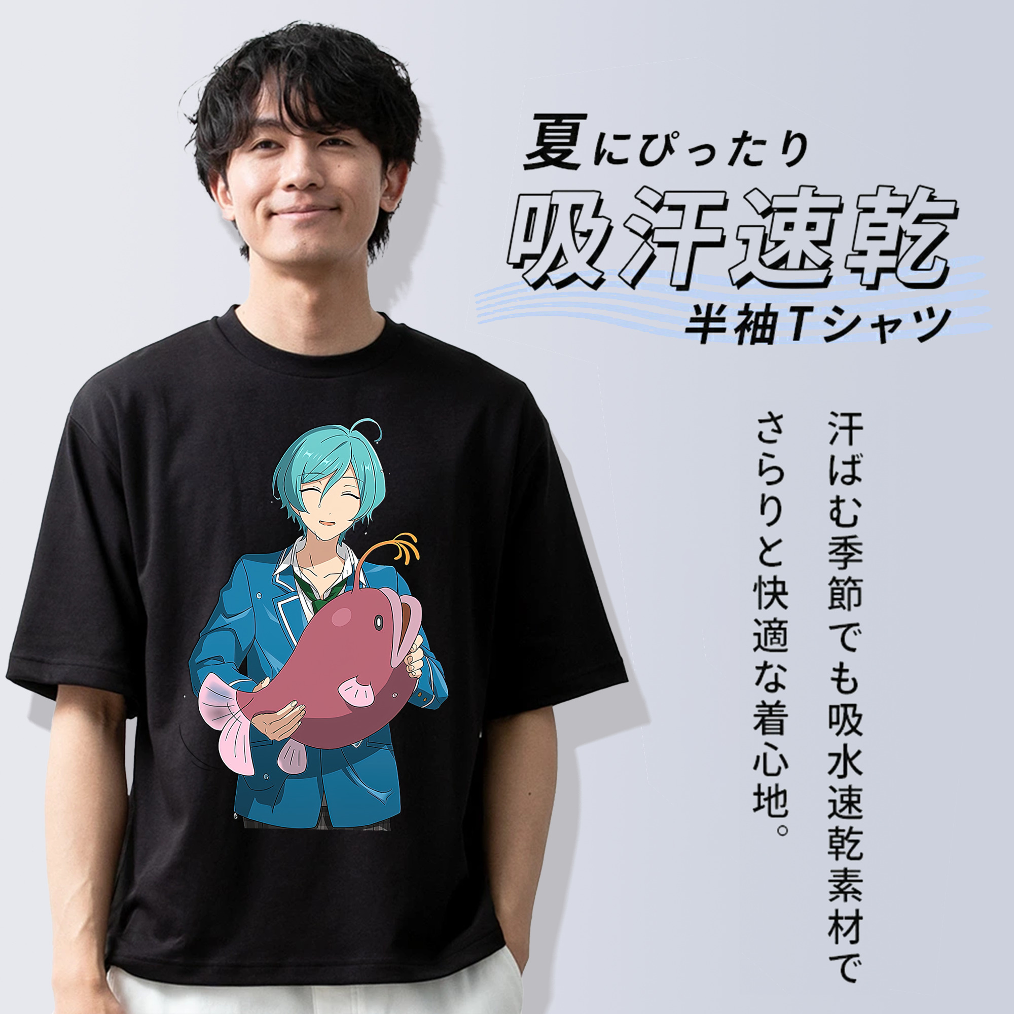 あんさんぶるスターズ! Ensemble Stars 綿100％ メンズ半袖Tシャツ｜肌触りやわらか＆通気性