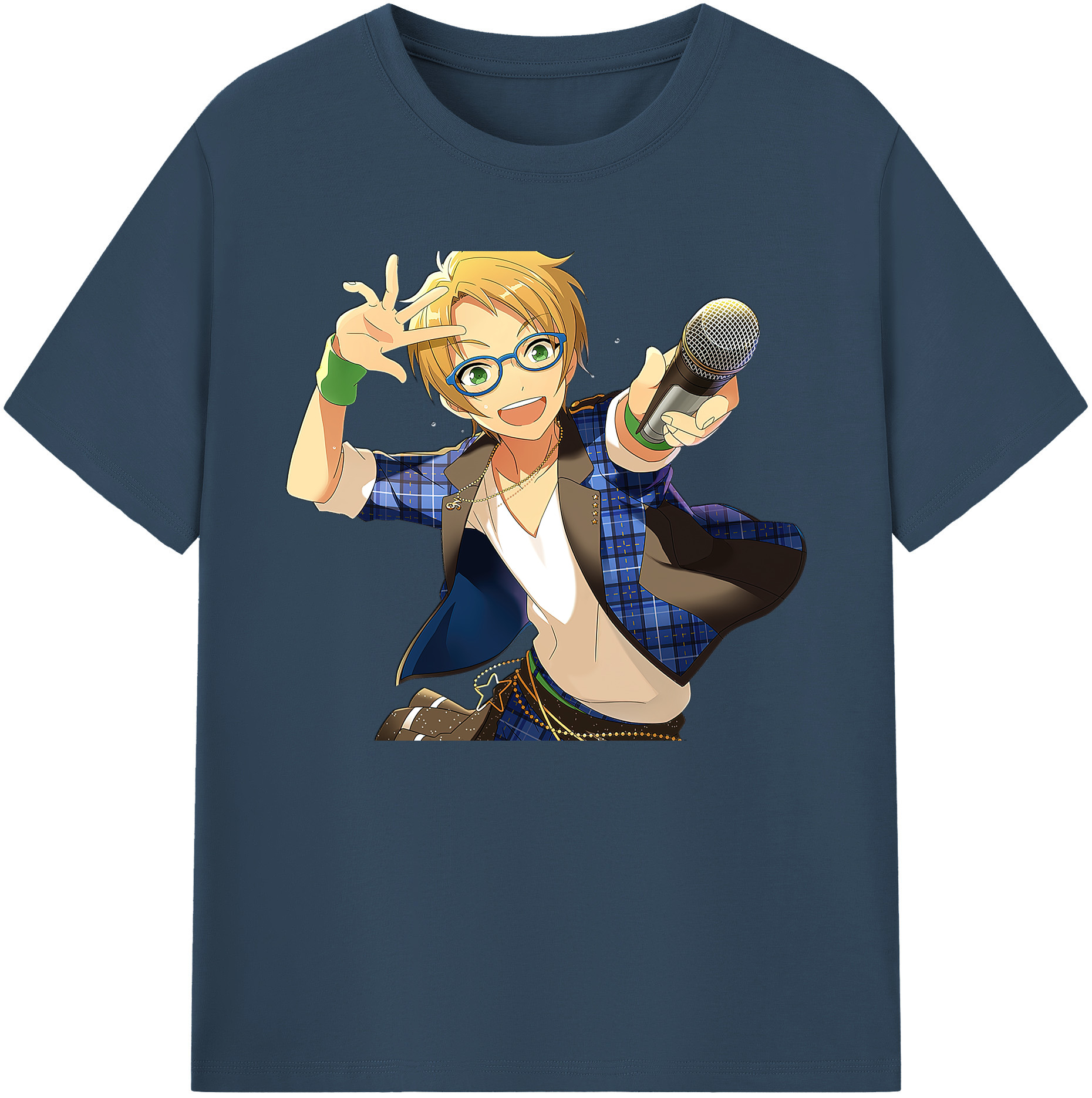 （画像用） あんさんぶるスターズ! Ensemble Stars 綿100％ メンズ半袖Tシャツ｜肌触りやわらか＆通気性