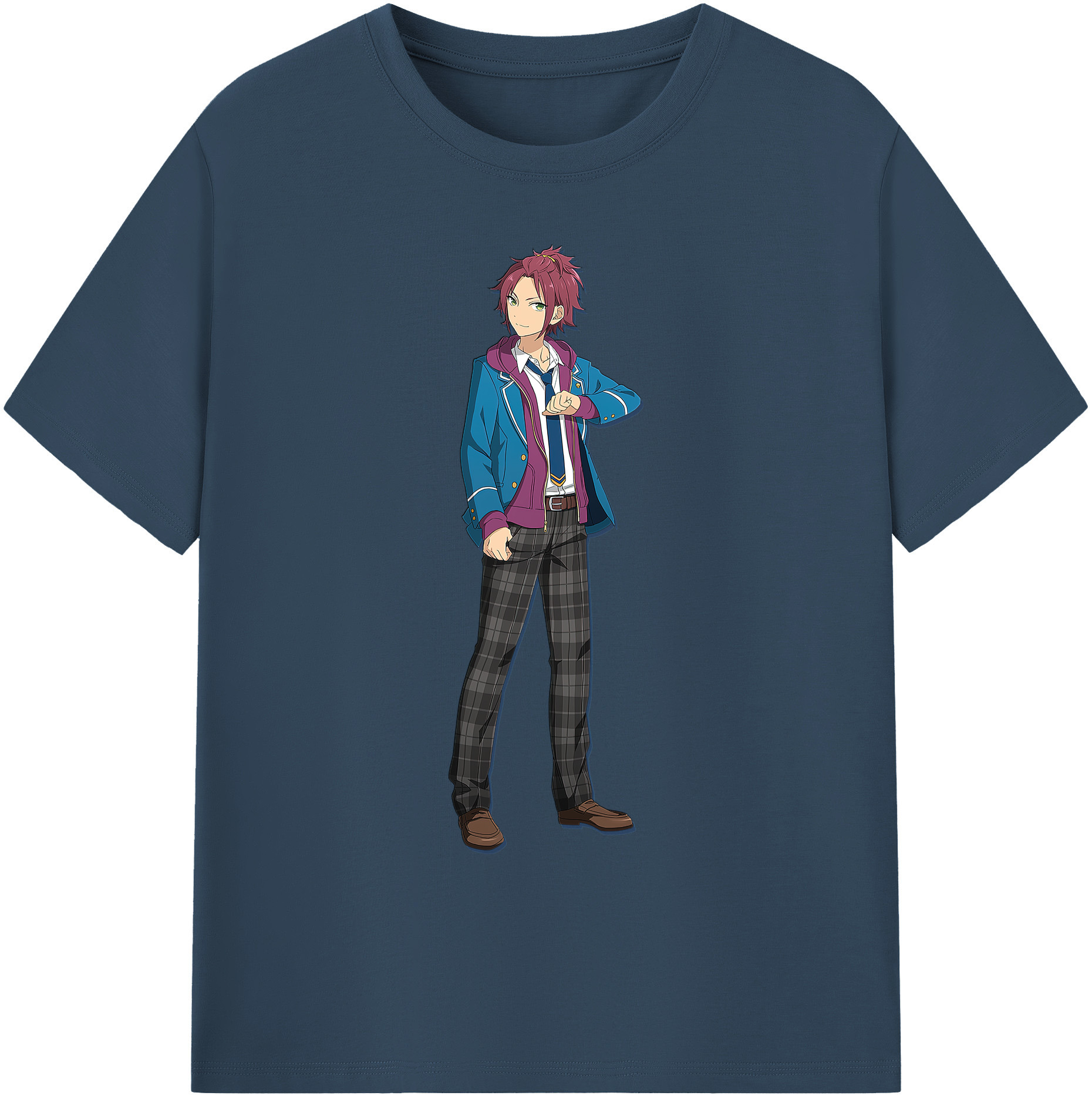 （画像用） あんさんぶるスターズ! Ensemble Stars 綿100％ メンズ半袖Tシャツ｜肌触りやわらか＆通気性