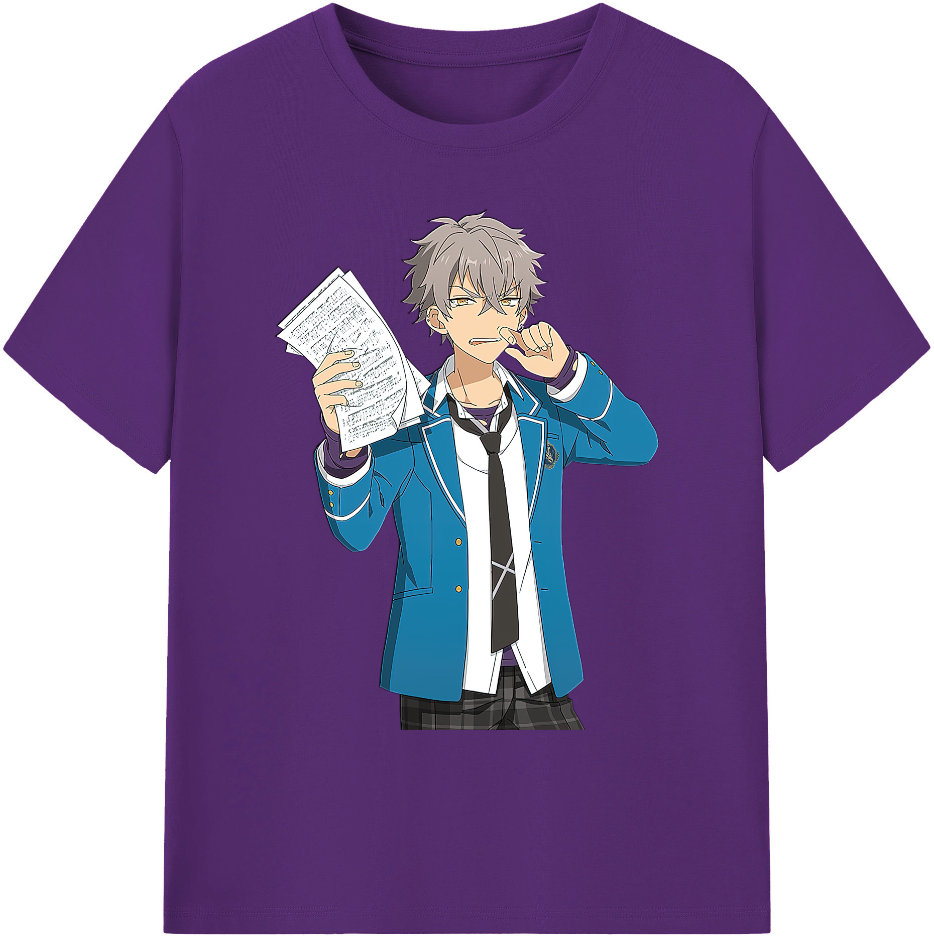 （画像用） あんさんぶるスターズ! Ensemble Stars 綿100％ メンズ半袖Tシャツ｜肌触りやわらか＆通気性